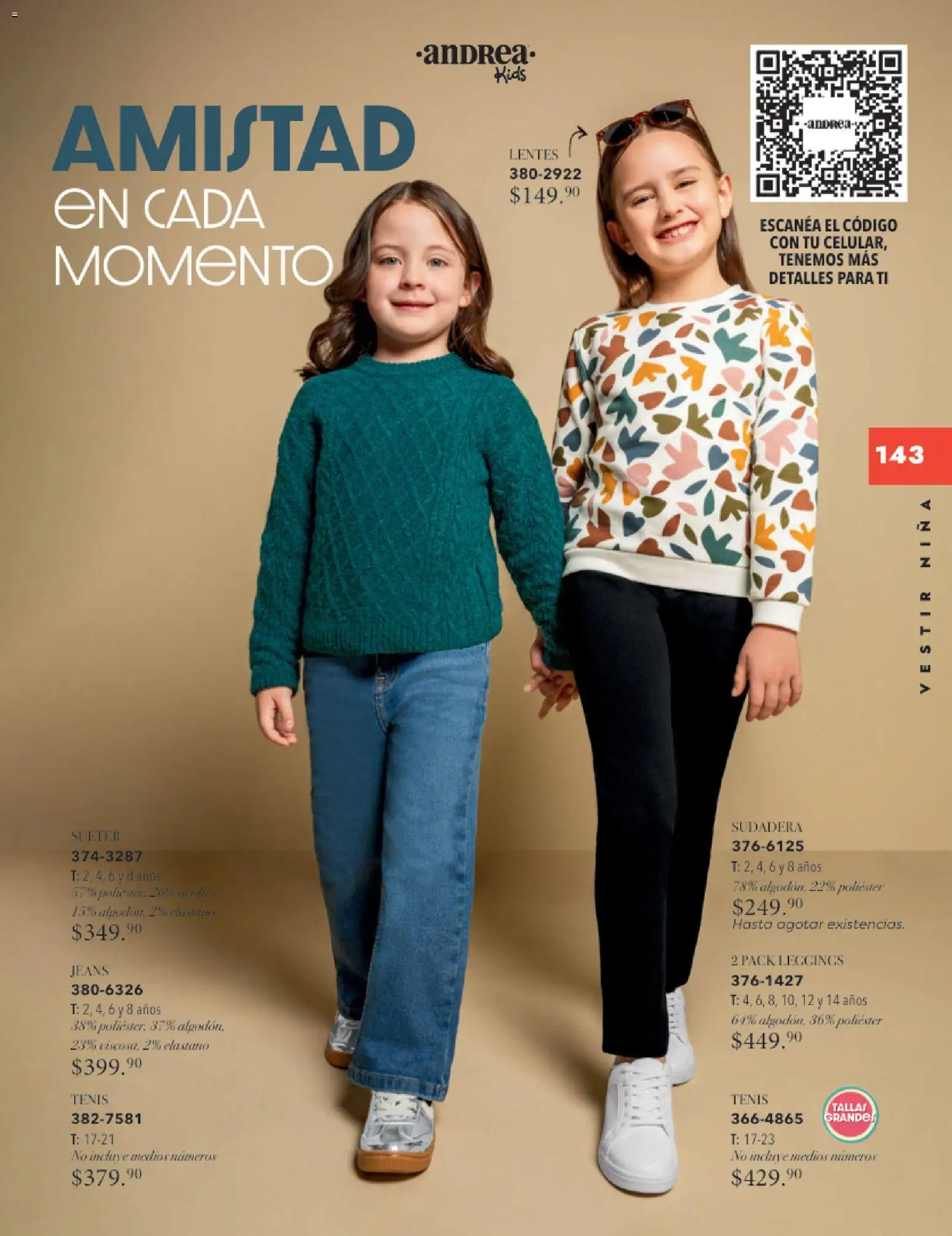 Nuevas ofertas de Andrea válidas en toda la República Mexicana desde el 26.11.2025. ¡Encuentra las mejores ofertas en Andrea catálogo Infantil Kids! | Página: 92 | Productos: Suéter, Leggings, Lentes, Sudadera