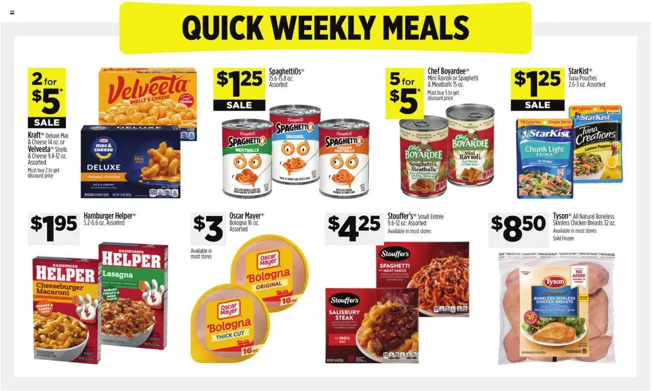 Dollar General Weekly Ad - valid from 24.08.2025 | Page: 6 | Products: Cheese, Pasta, Sauce, Lemon