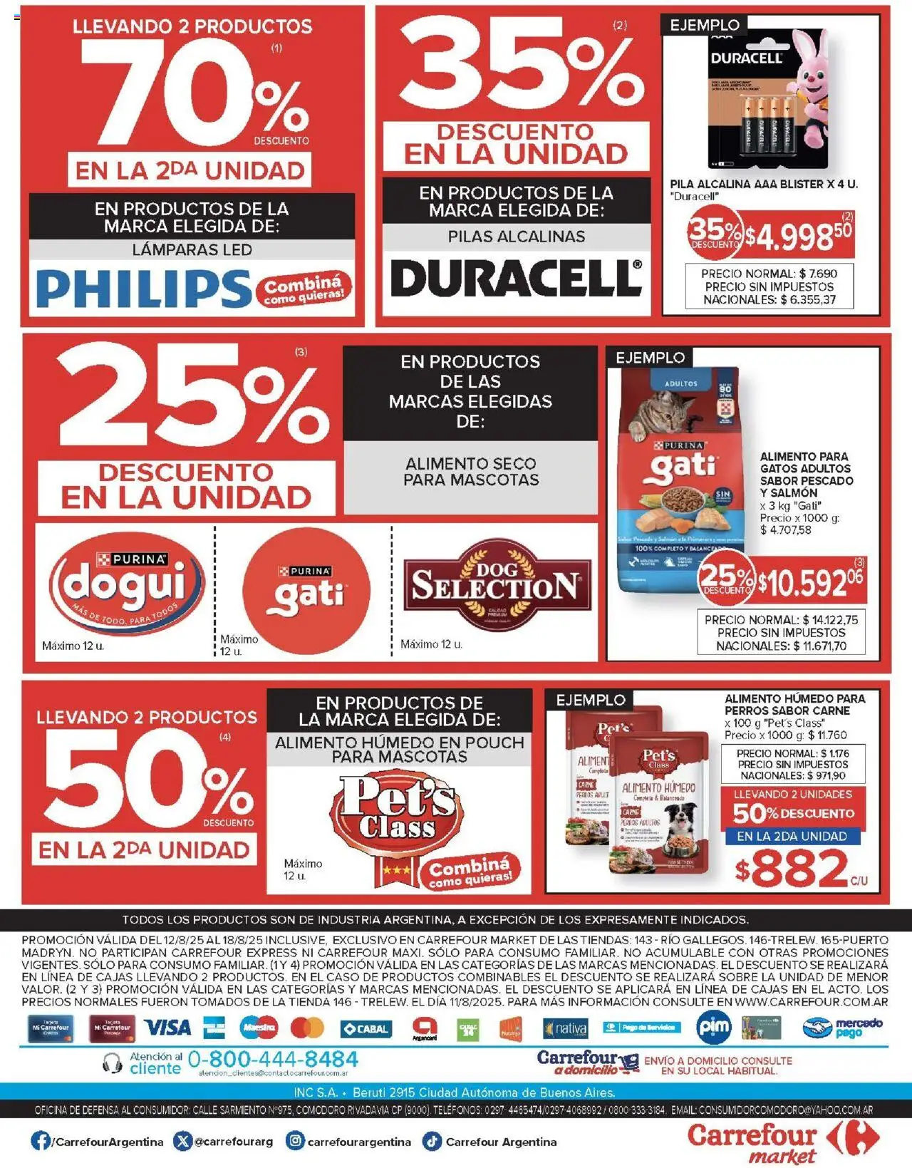 Carrefour ofertas - Chubut │ válido desde el 12.08.2025 | Página: 43 | Productos: Pila, Caso, Sobre, Pescado