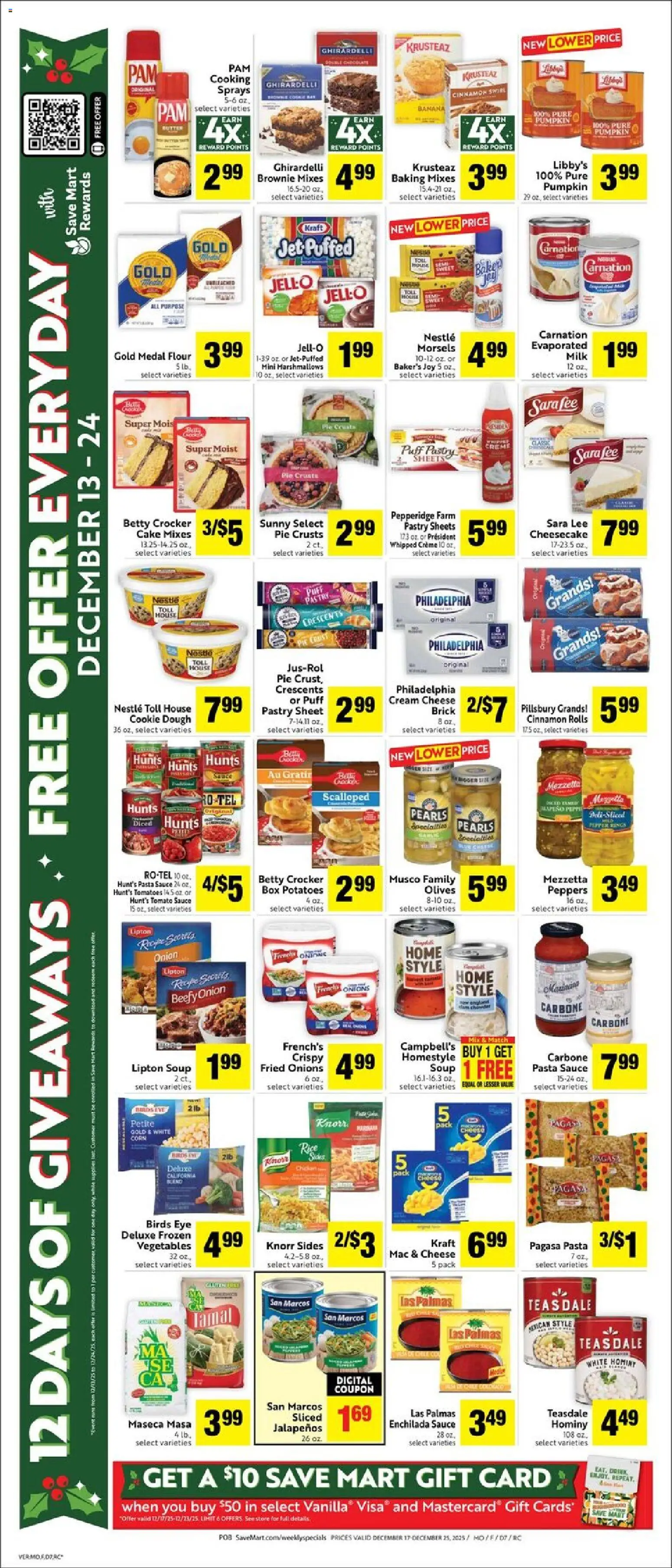 Save Mart Weekly Ad - valid from 17.12.2025 | Page: 4 | Products: Pasta, Pumpkin, Onion, Sheet
