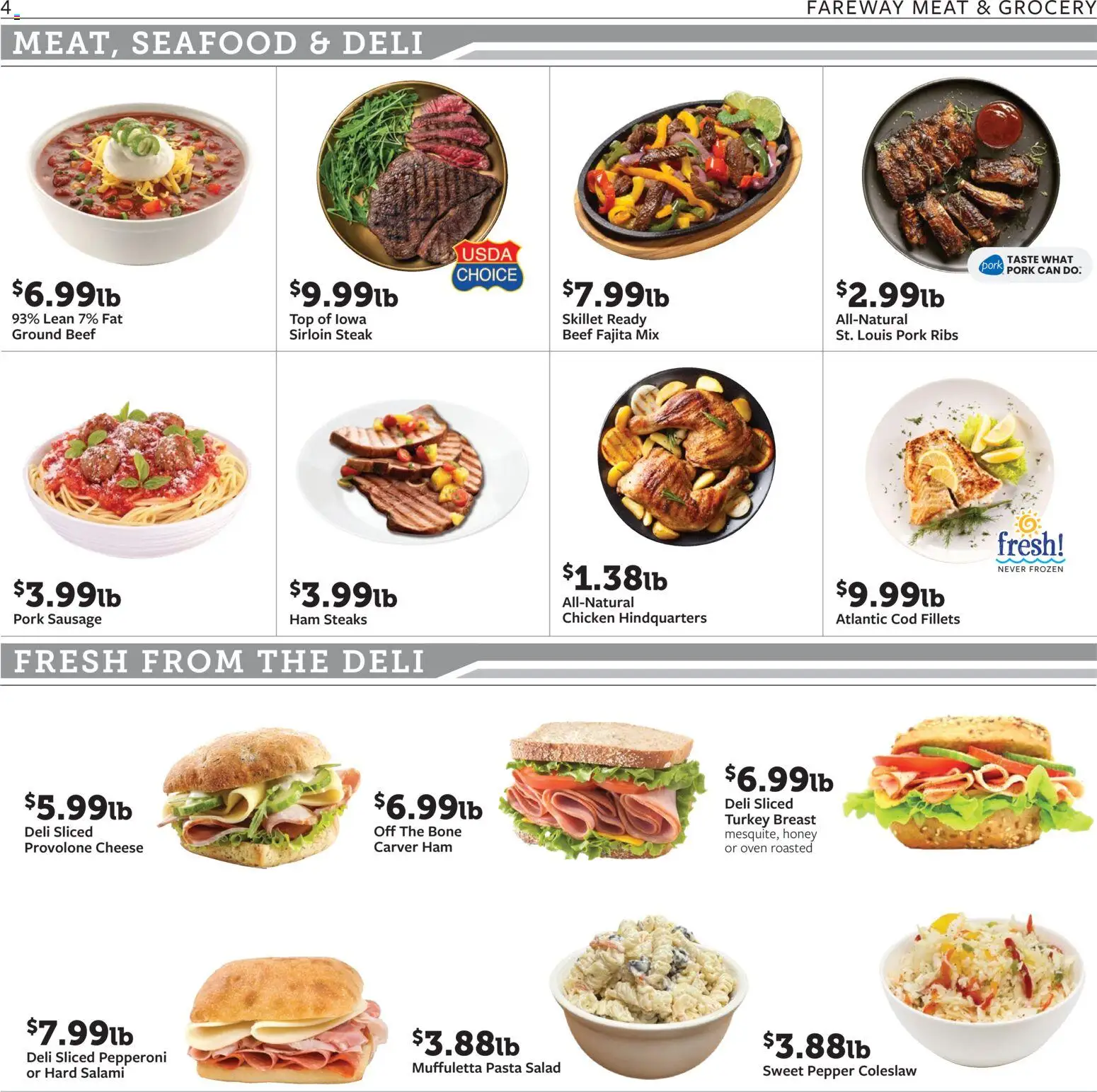 Fareway - Weekly Ad - valid from 19.01.2026 | Page: 4 | Products: Ham, Beef, Pepper, Sausage