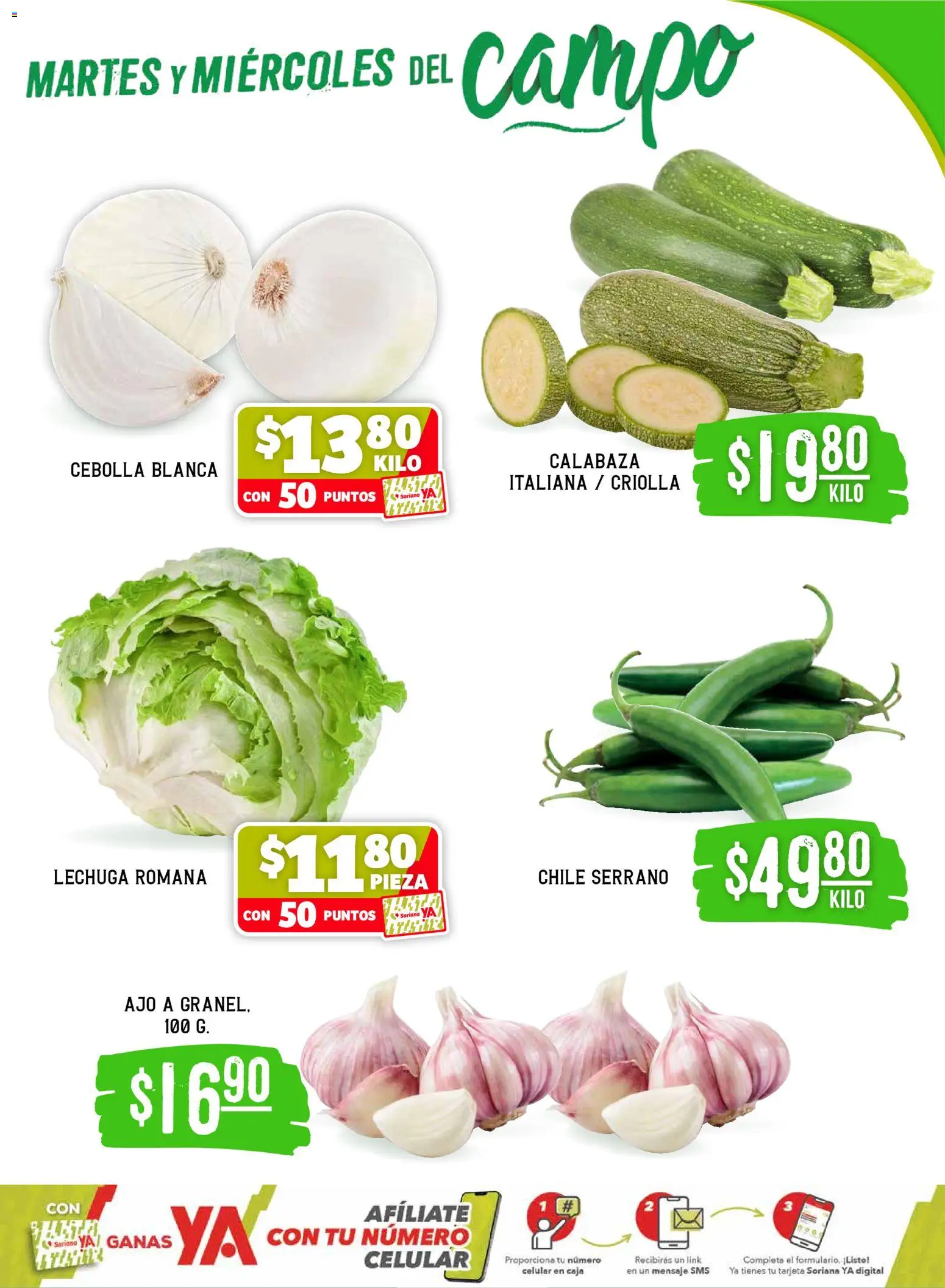 Nuevas ofertas de Soriana válidas en toda la República Mexicana desde el 03.03.2026. ¡Encuentra las mejores ofertas en Soriana Martes y Miércoles del Campo Súper: BCS, Son y Sin! | Página: 3 | Productos: Cebolla, Ajo, Lechuga, Caja