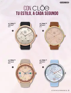 Vista previa de Andrea catálogo Primavera, nuevo folleto de la tienda, válido en México a partir del 25.01.2026 | Página: 21 | Productos: Reloj