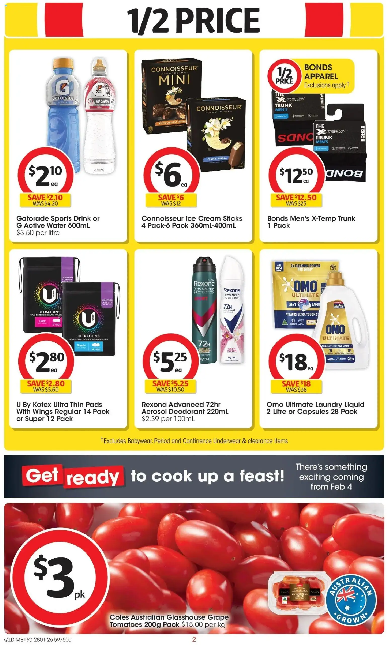 Coles catalogue - valid from 28.01.2026 | Page: 2 | Products: Tomatoes, Cream, Ice cream, Laundry