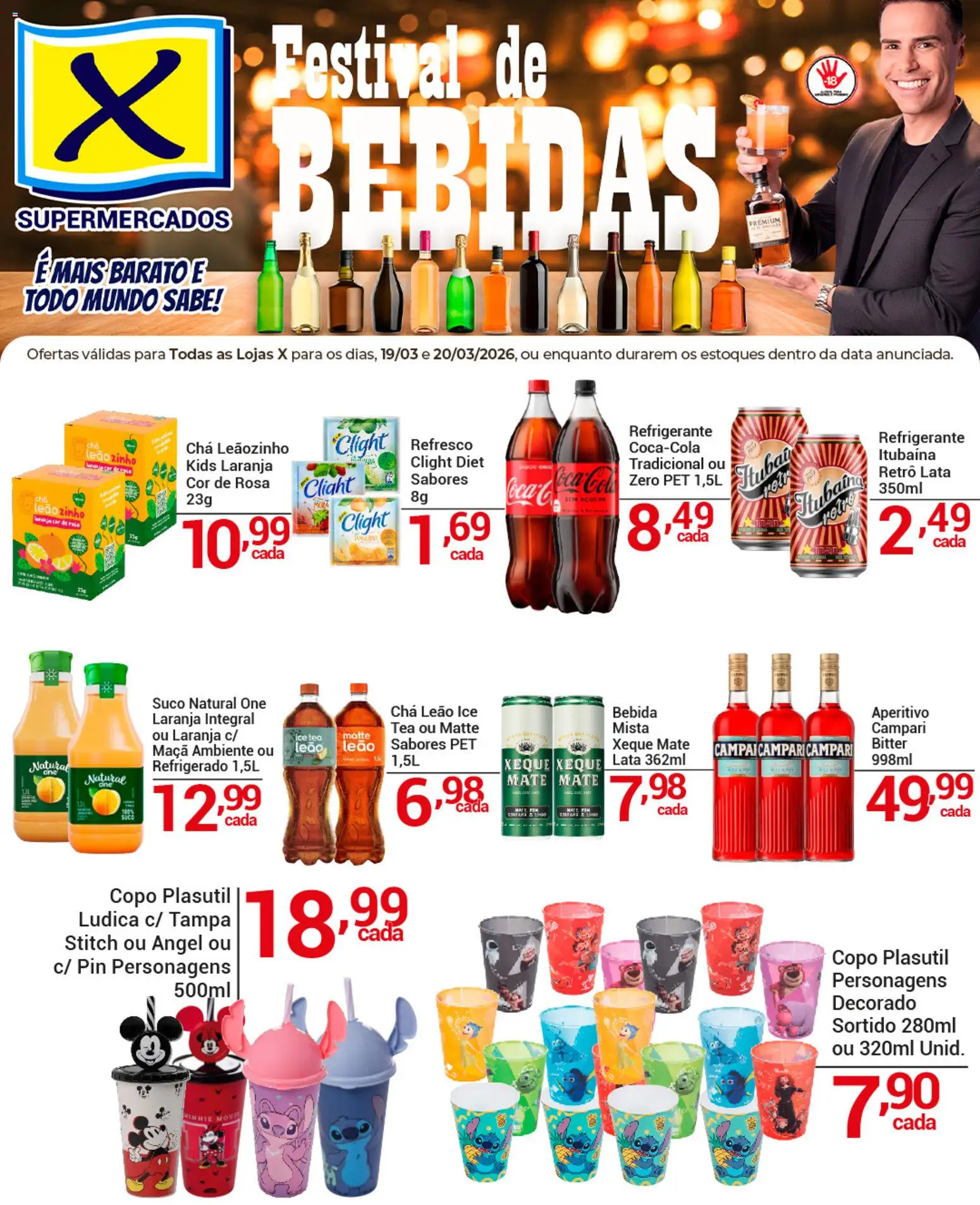 X Supermercados Folheto - válido de 19.03.2026 | Página: 2 | Produtos: Suco, Chá, Açúcar, Campari