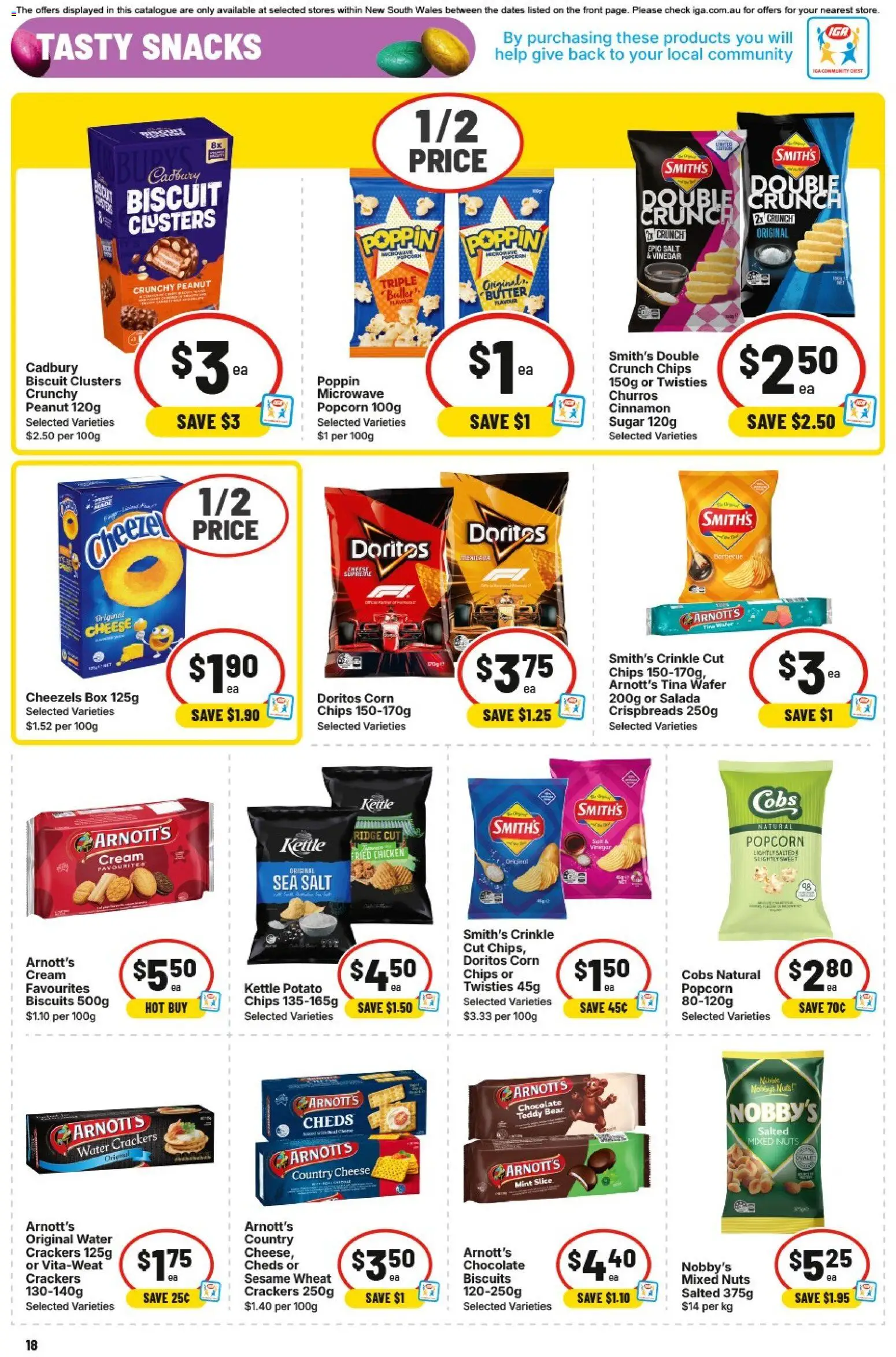 IGA catalogue - valid from 25.03.2026 | Page: 18 | Products: Biscuits, Water, Sugar, Kettle