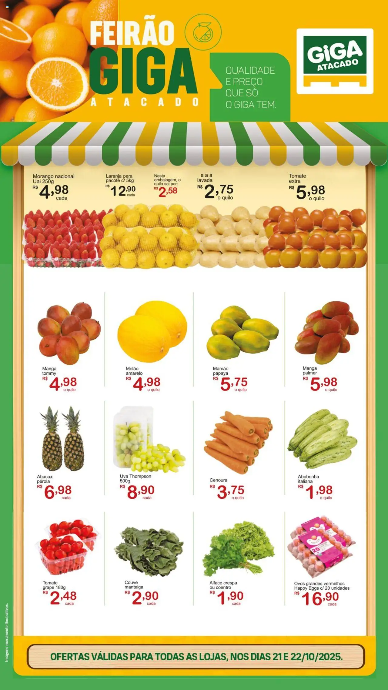 GIGA Atacado Folheto - válido de 21.10.2025 | Página: 1 | Produtos: Pera, Abobrinha, Manteiga, Ovos