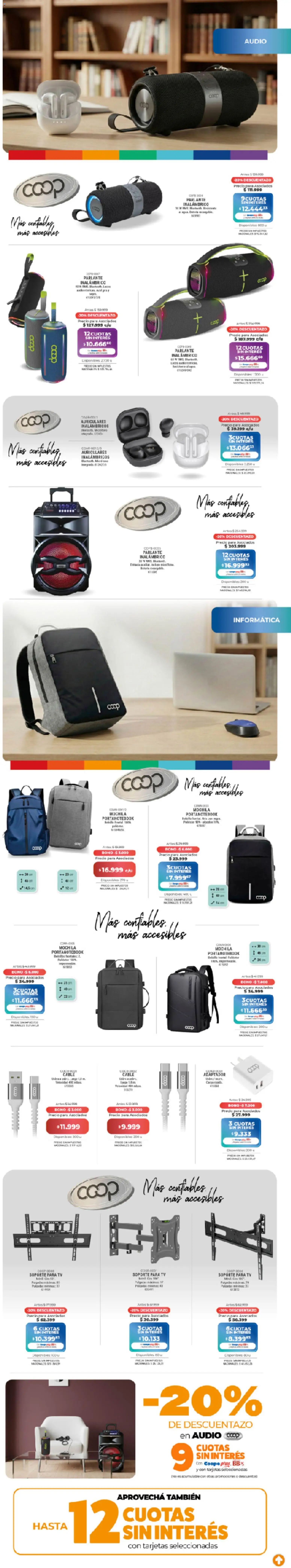 Cooperativa Obrera - Marcas Propias │ válido desde el 19.02.2026 | Página: 11 | Productos: Audio, Cable, Soporte para TV, Mochila
