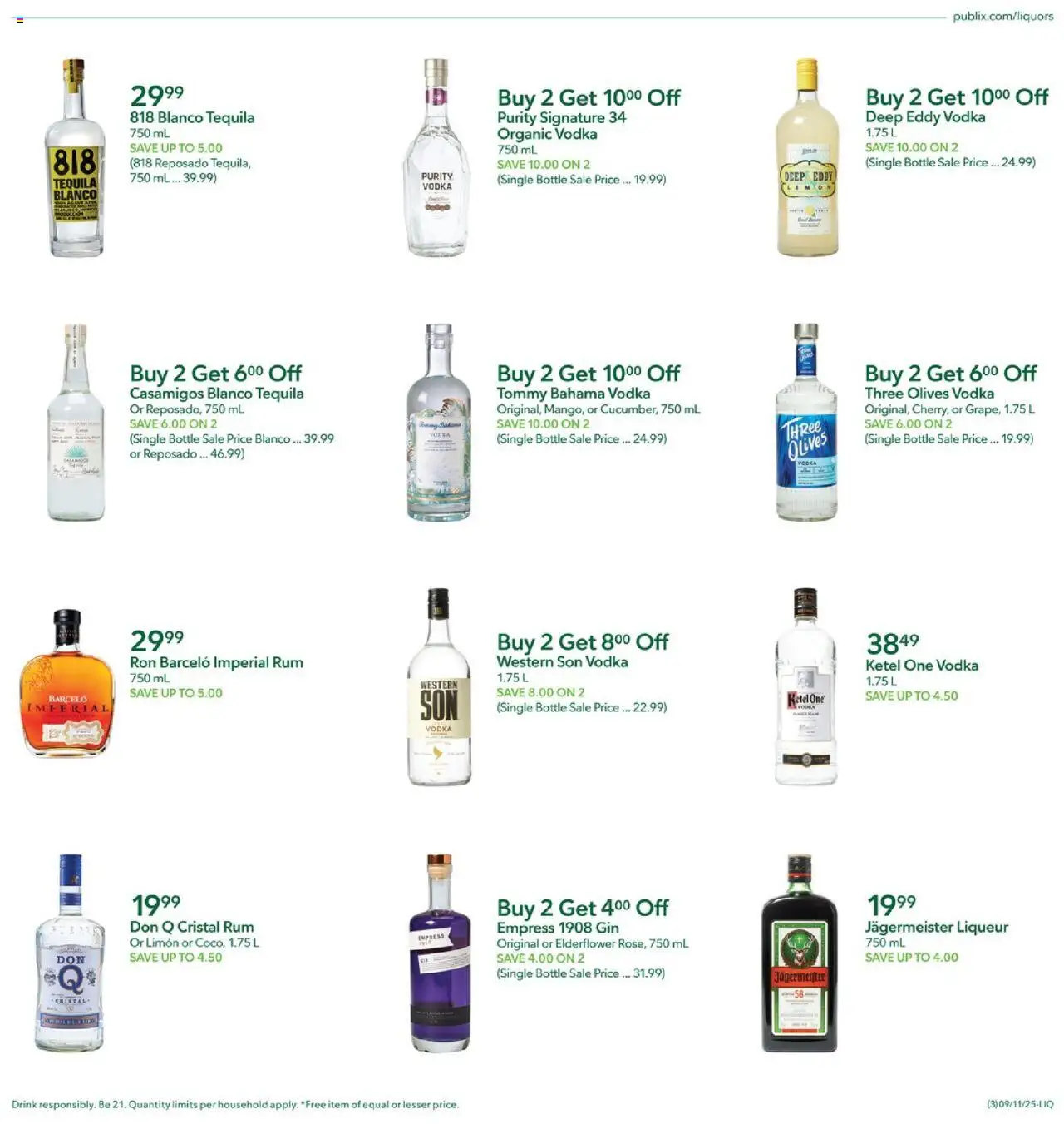 Publix Liquor - valid from 11.09.2025 | Page: 3 | Products: Gin, Vodka