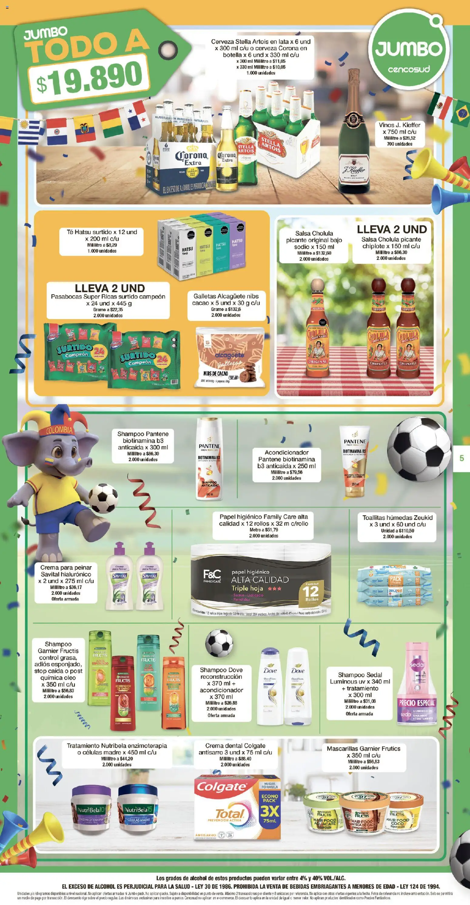 Jumbo revista - valida desde el 23.04.2026 | Página: 5 | Productos: Botella, Shampoo, Acondicionador, Crema dental