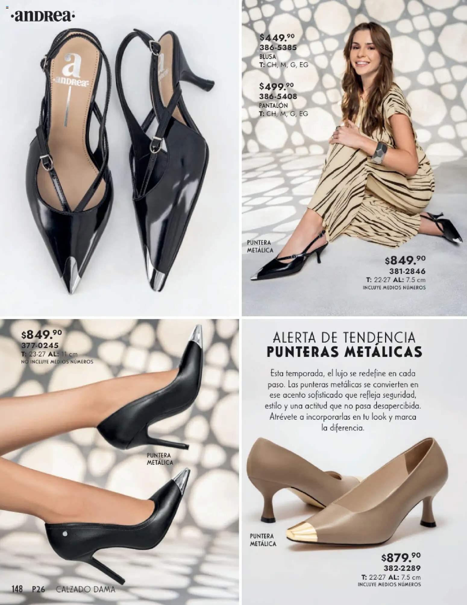 Nuevas ofertas de Andrea válidas en toda la República Mexicana desde el 25.01.2026. ¡Encuentra las mejores ofertas en Andrea catálogo Calzado Dama! | Página: 148 | Productos: Blusa