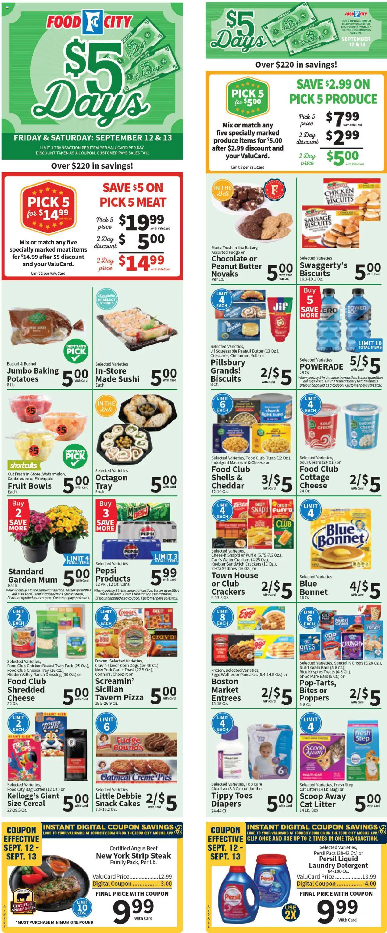 Food City Weekly Ad - valid from 12.09.2025 | Page: 1 | Products: Clip, Pineapple, Cream, Bag