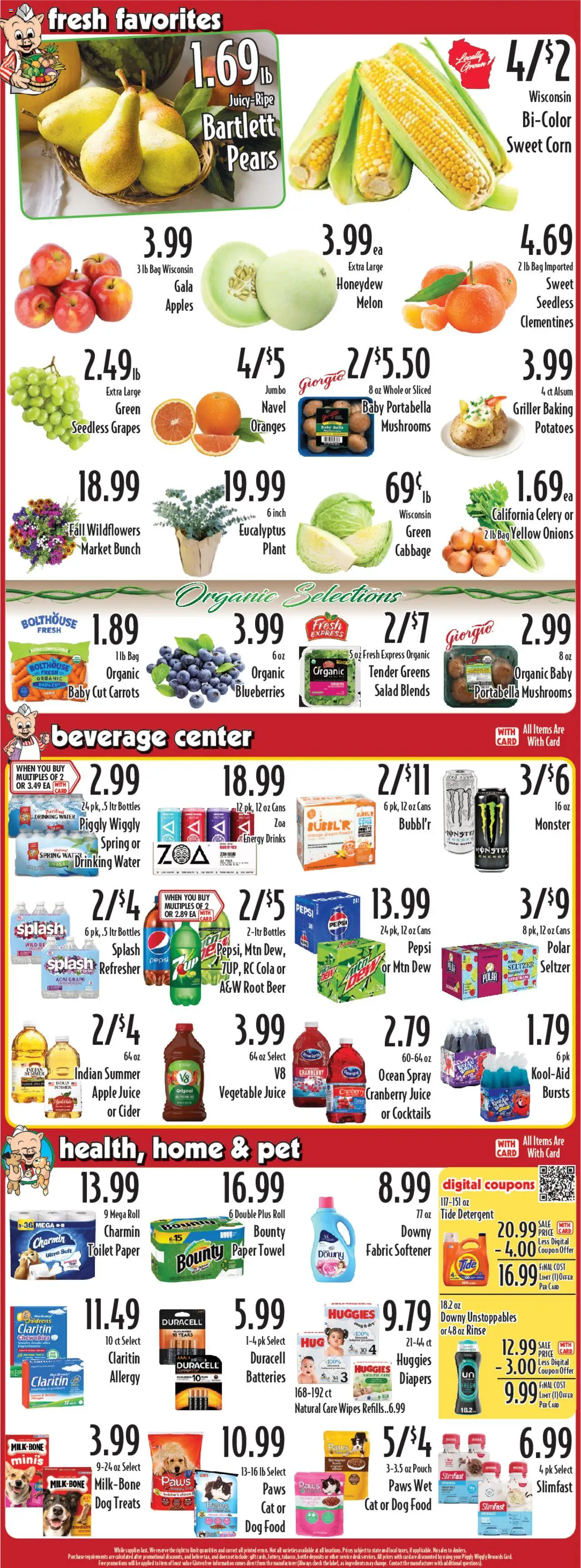Piggly Wiggly Weekly Ad - valid from 10.09.2025 | Page: 2 | Products: Juice, Detergent, Desk, Blueberries