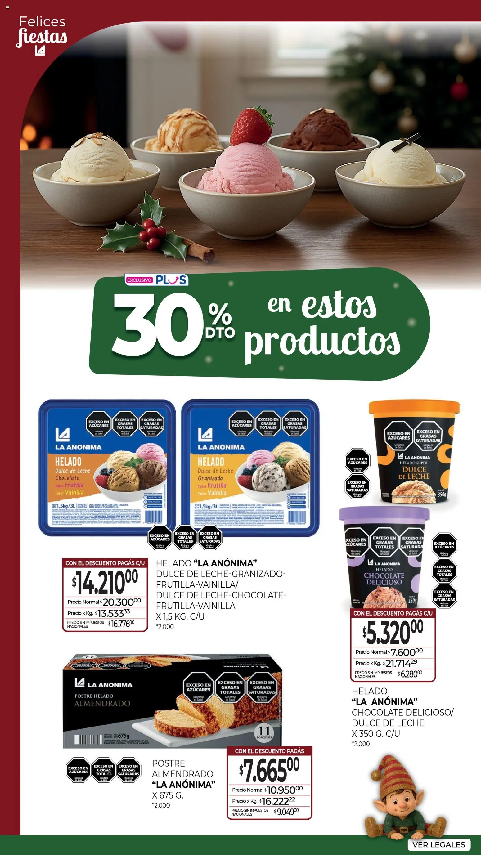 La Anonima catálogo │ válido desde el 04.12.2025 | Página: 10 | Productos: Helado, Dulce de leche, Leche, Crema