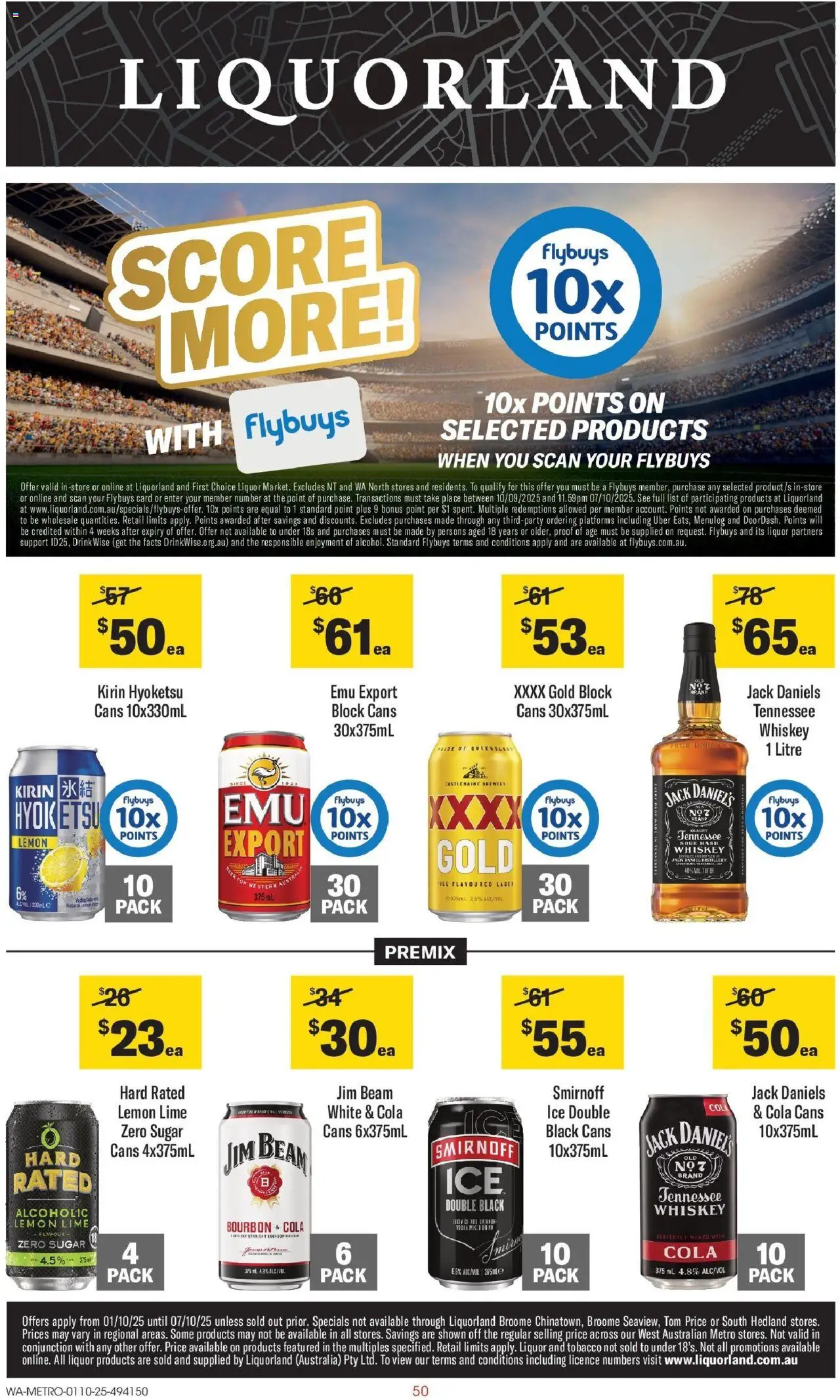 Coles catalogue - valid from 01.10.2025 | Page: 50 | Products: Bourbon, Vodka, Sugar, Lemon