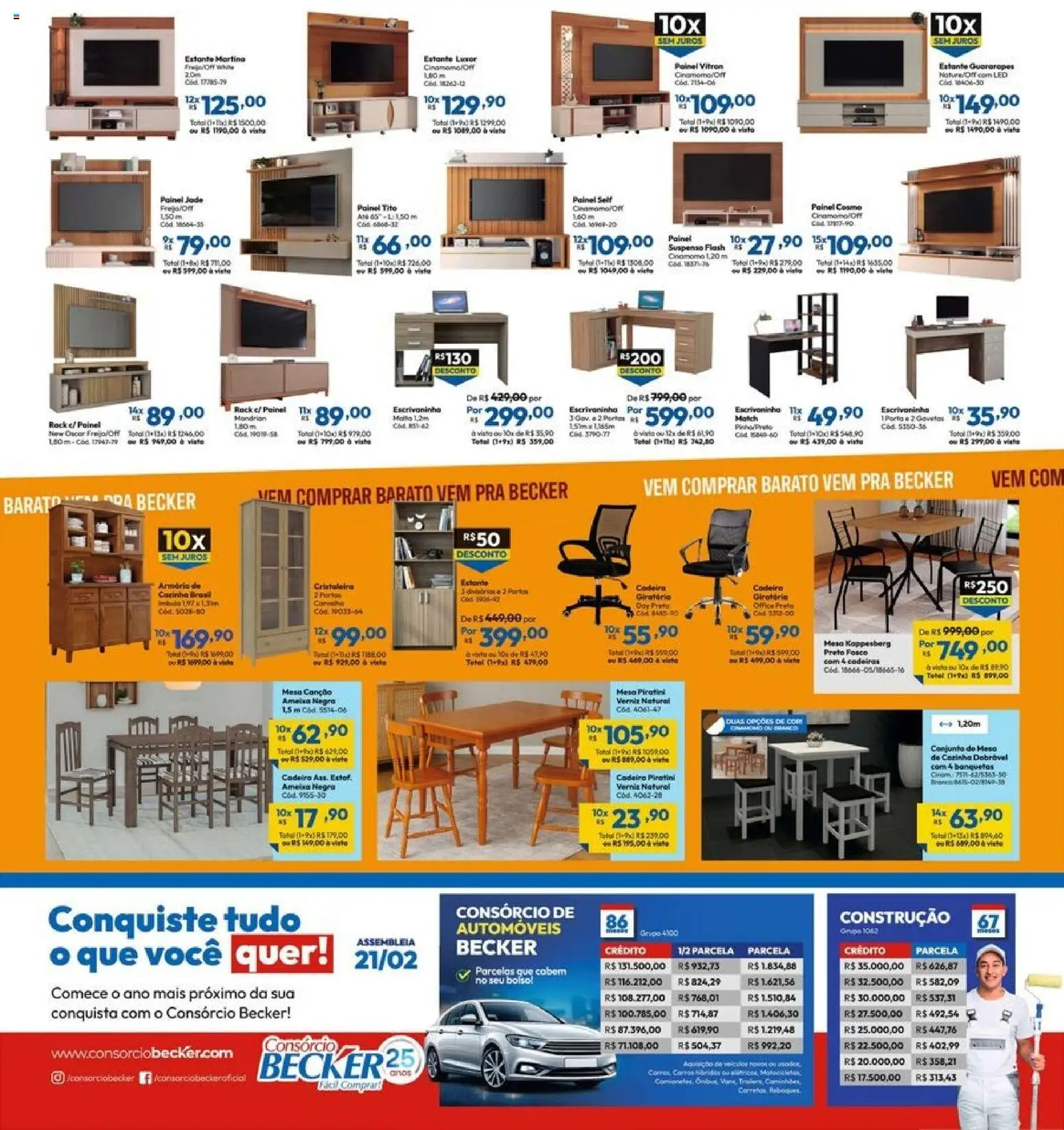 Lojas Becker Folheto - válido de 01.02.2026 | Página: 14 | Produtos: Mesa, Cadeira, Armário, Verniz