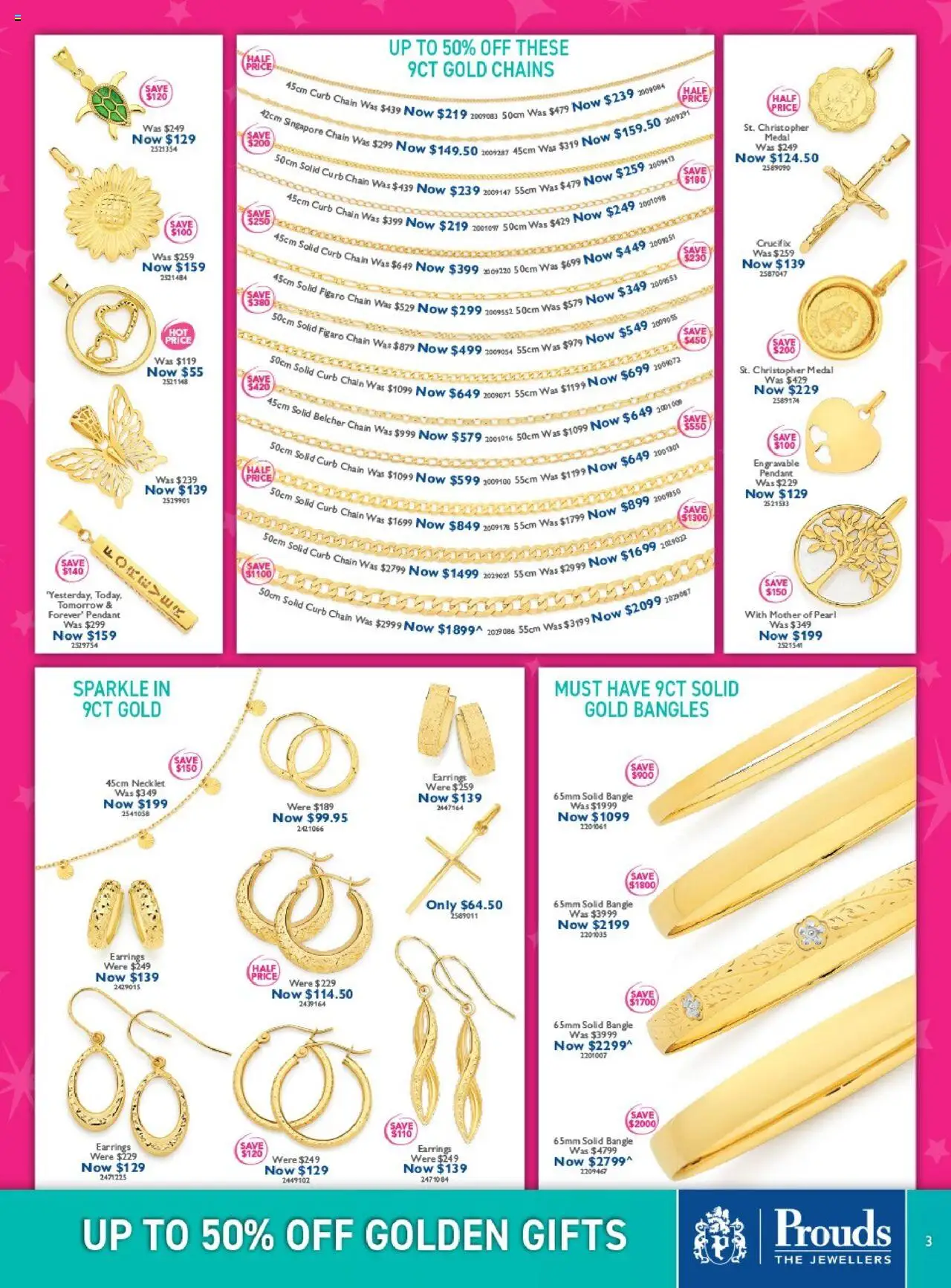 Prouds The Jewellers catalogue - valid from 13.10.2025 | Page: 3 | Products: Chain, Earrings, Pendant