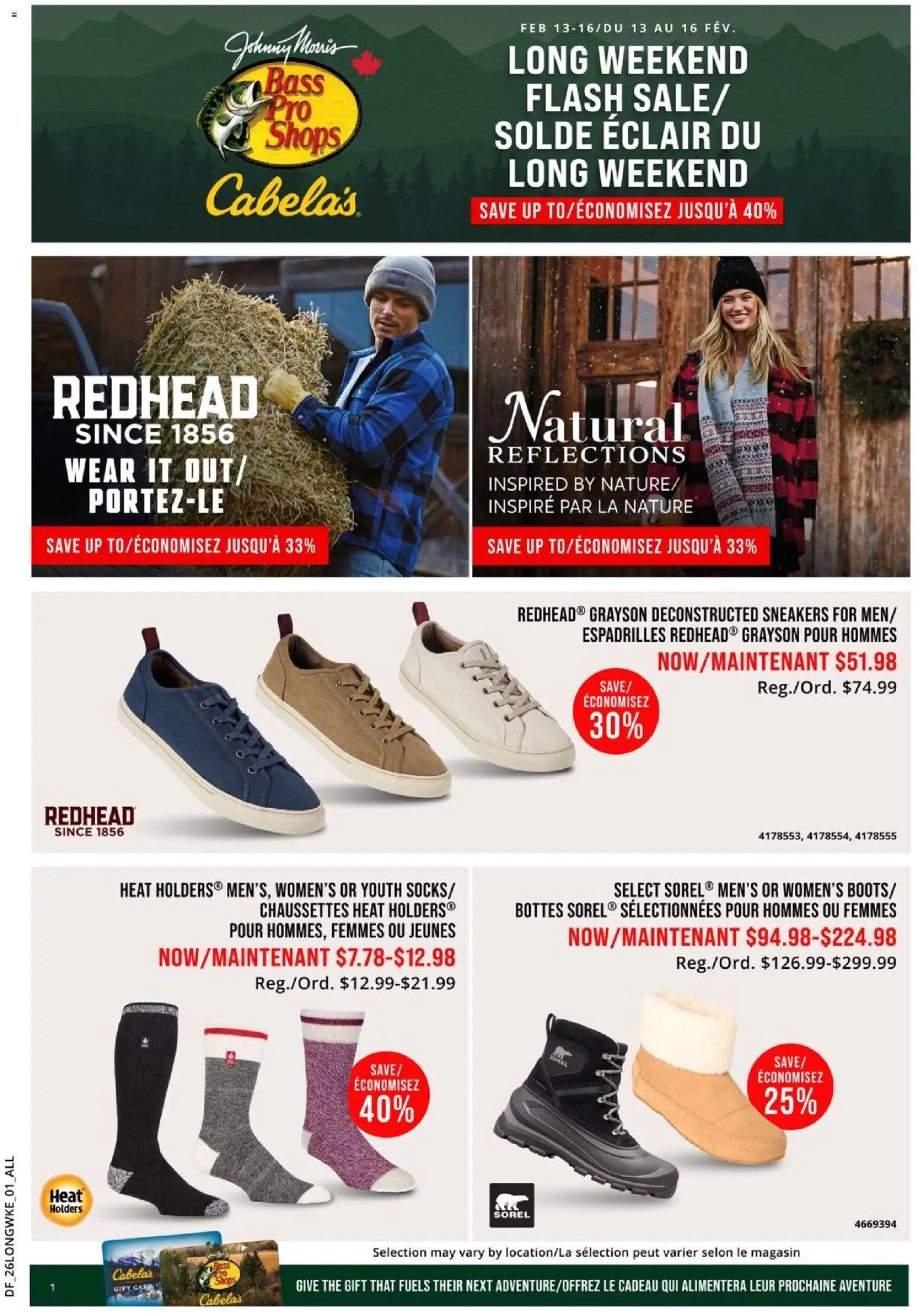 Cabelas flyer valid from 13.02.2026 | Page: 1 | Products: Sneakers, Espadrilles