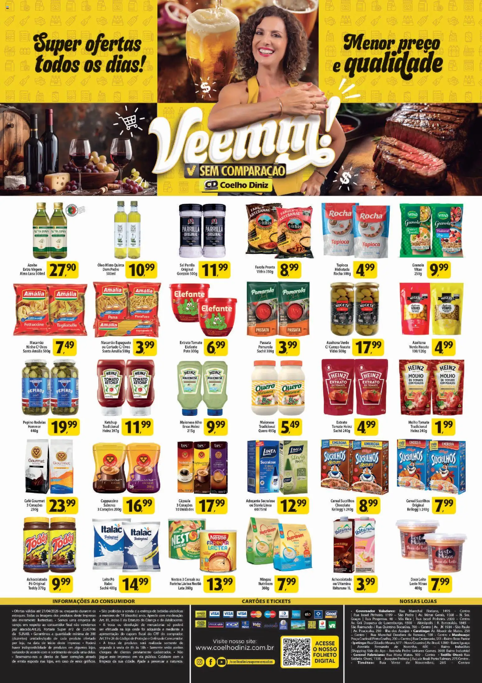 Coelho Diniz Folheto - válido de 02.04.2026 | Página: 1 | Produtos: Alho, Ovos, Macarrão, Maionese