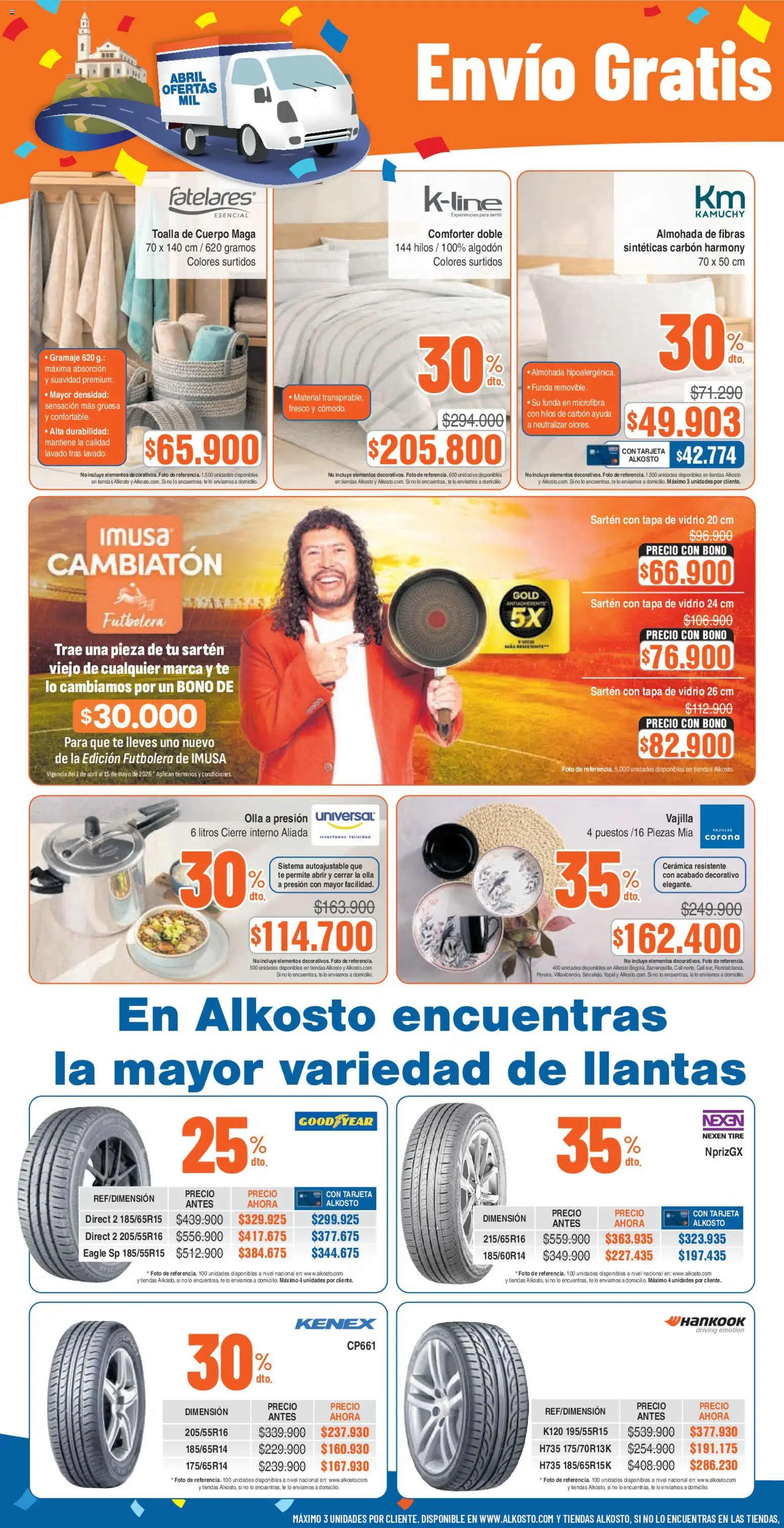 Alkosto revista - valida desde el 11.04.2026 | Página: 6 | Productos: Té, Algodón, Almohada, Cerámica
