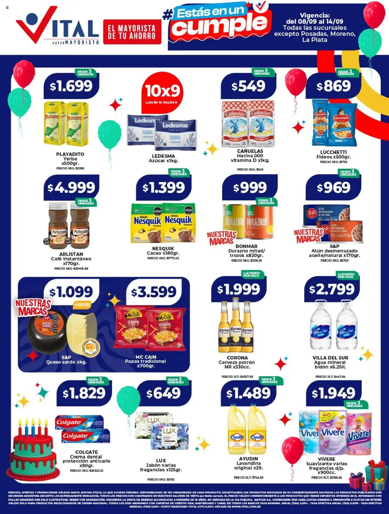 Vital ofertas - Bahía Blanca │ válido desde el 08.09.2025 | Página: 1 | Productos: Lavandina, Harina, Cacao, Crema