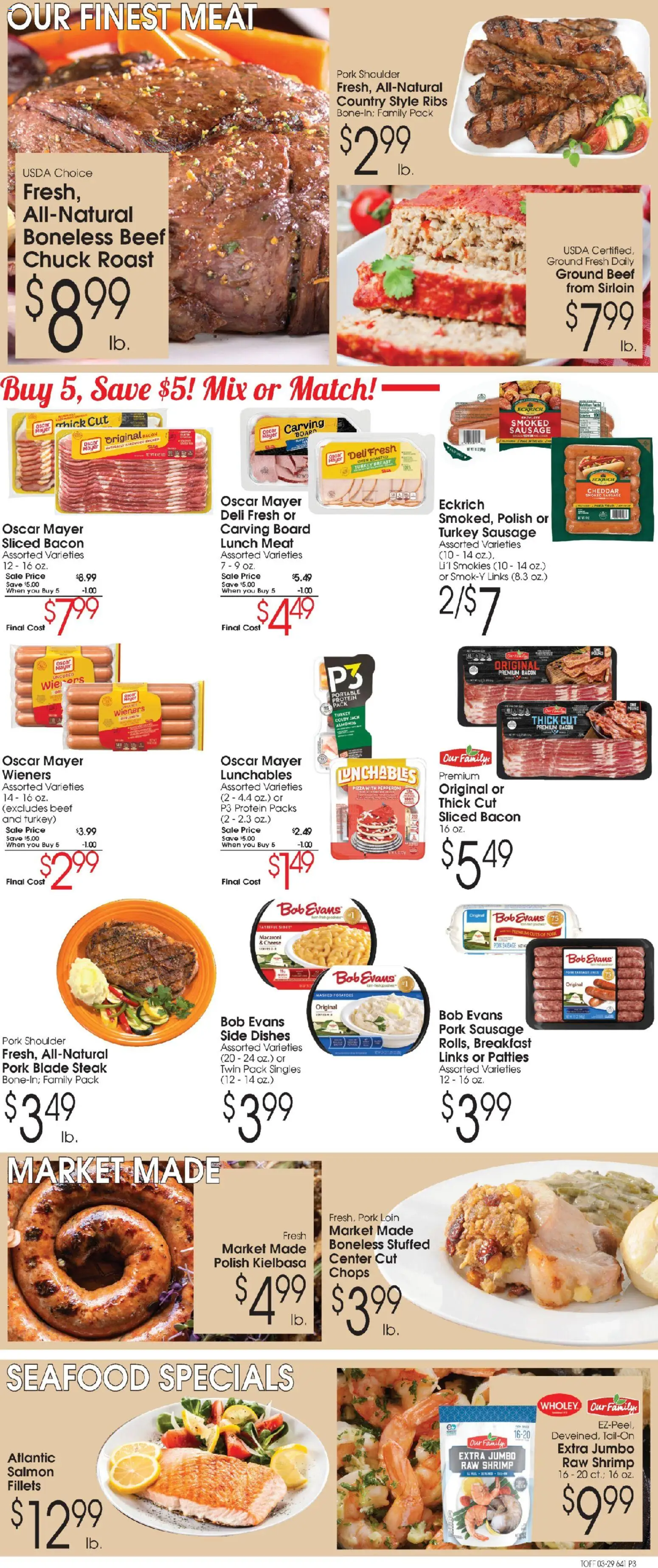 Family Fare Ad - valid from 29.03.2026 | Page: 3 | Products: Cheese, Potatoes, Sausage, Oven