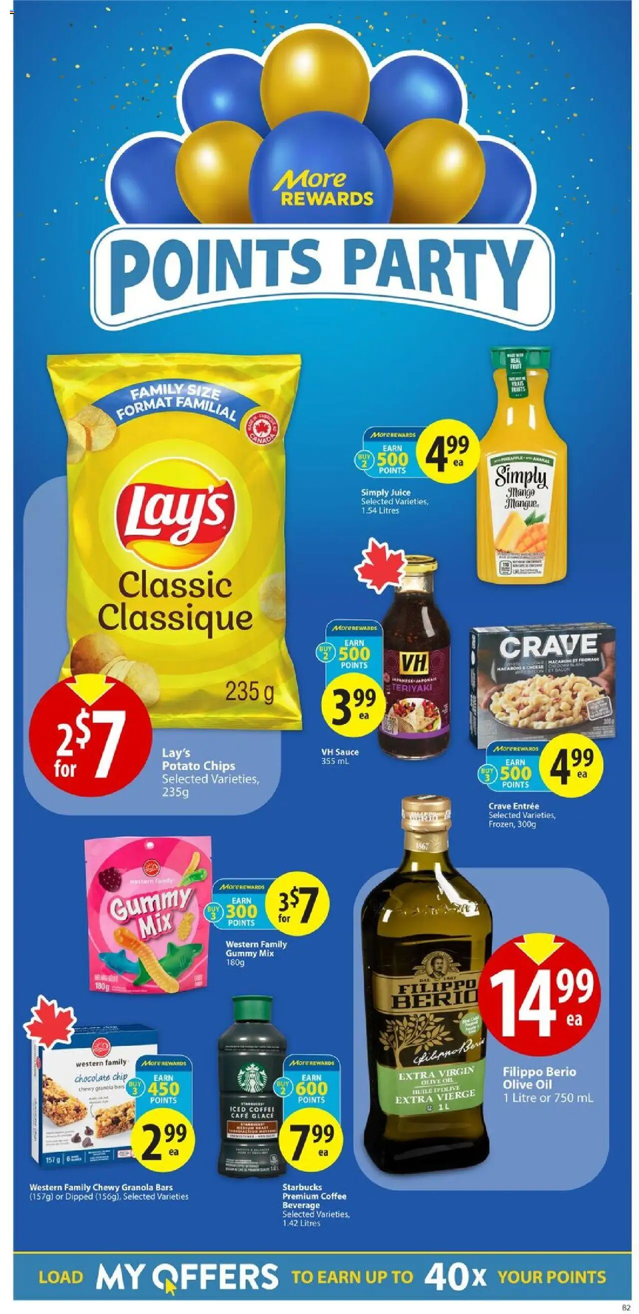 Save on foods flyer valid from 02.10.2025 | Page: 21 | Products: Chips, Cheese, Coffee, Juice