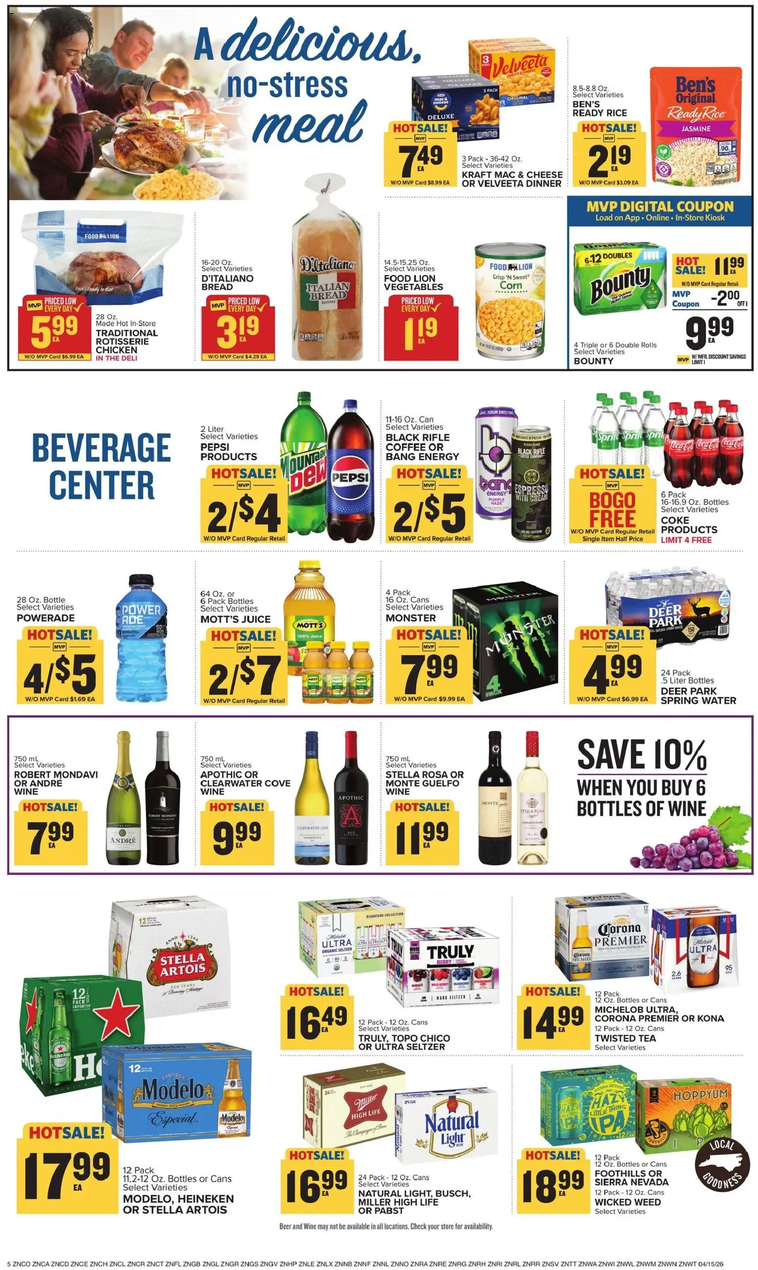 Food Lion Weekly Ad - valid from 15.04.2026 | Page: 10 | Products: Bread, Beer, Tea, Rifle