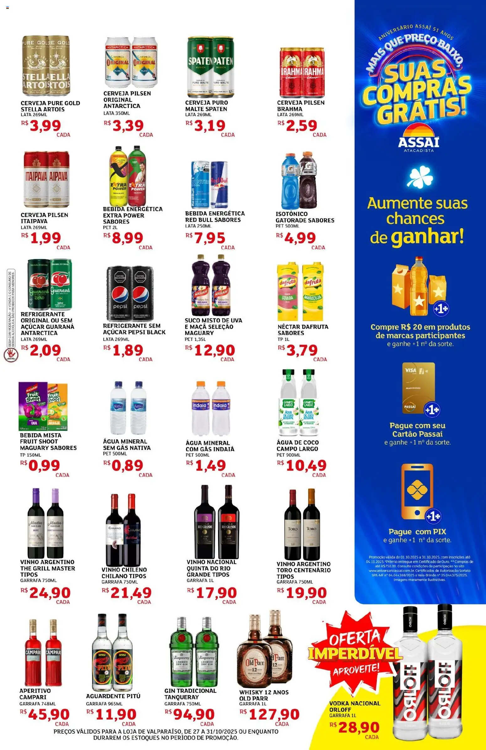 Assaí Atacadista Folheto - válido de 27.10.2025 | Página: 5 | Produtos: Grill, Maracujá, Vinho, Vodka