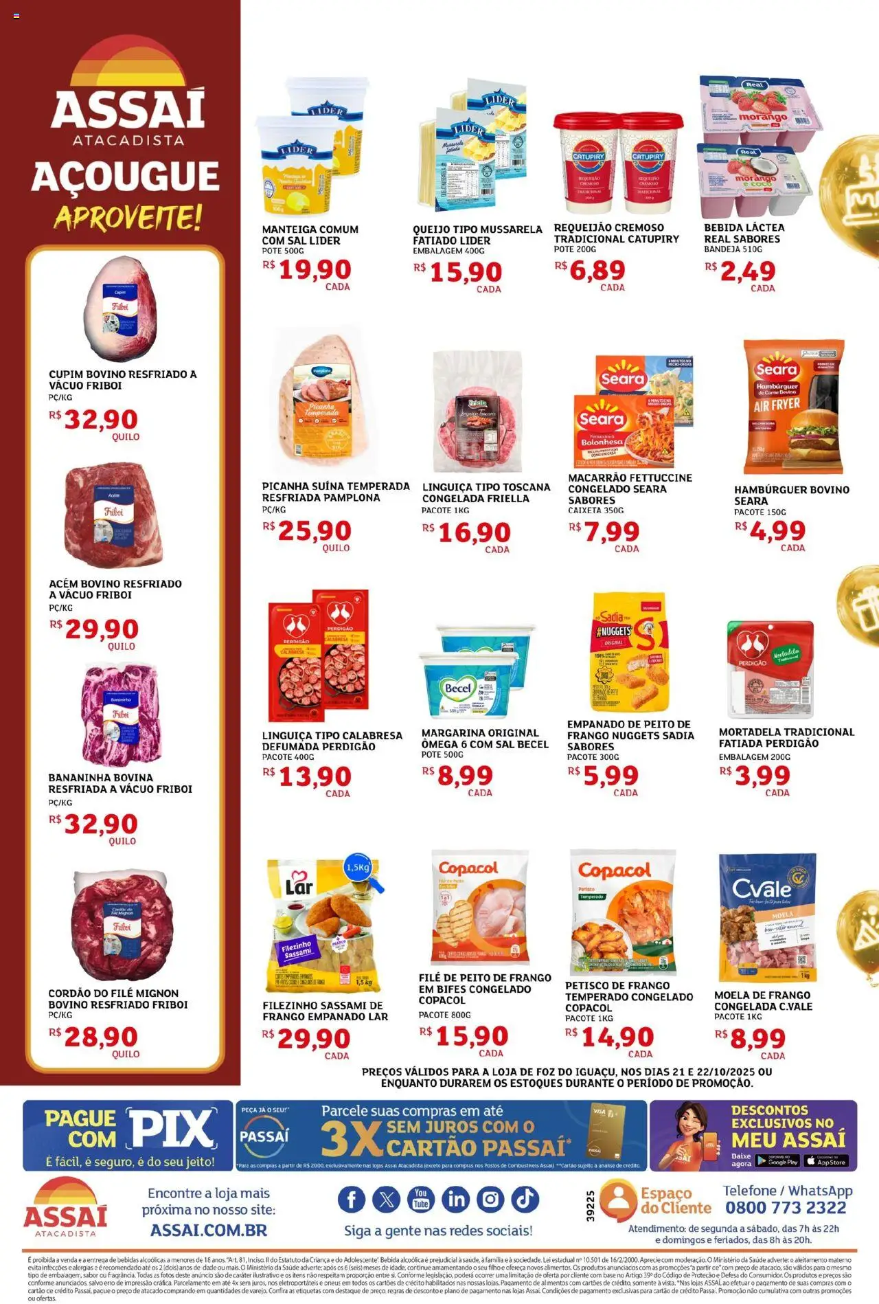 Assaí Atacadista Folheto - válido de 21.10.2025 | Página: 2 | Produtos: Pera, Hambúrguer, Frango, Margarina
