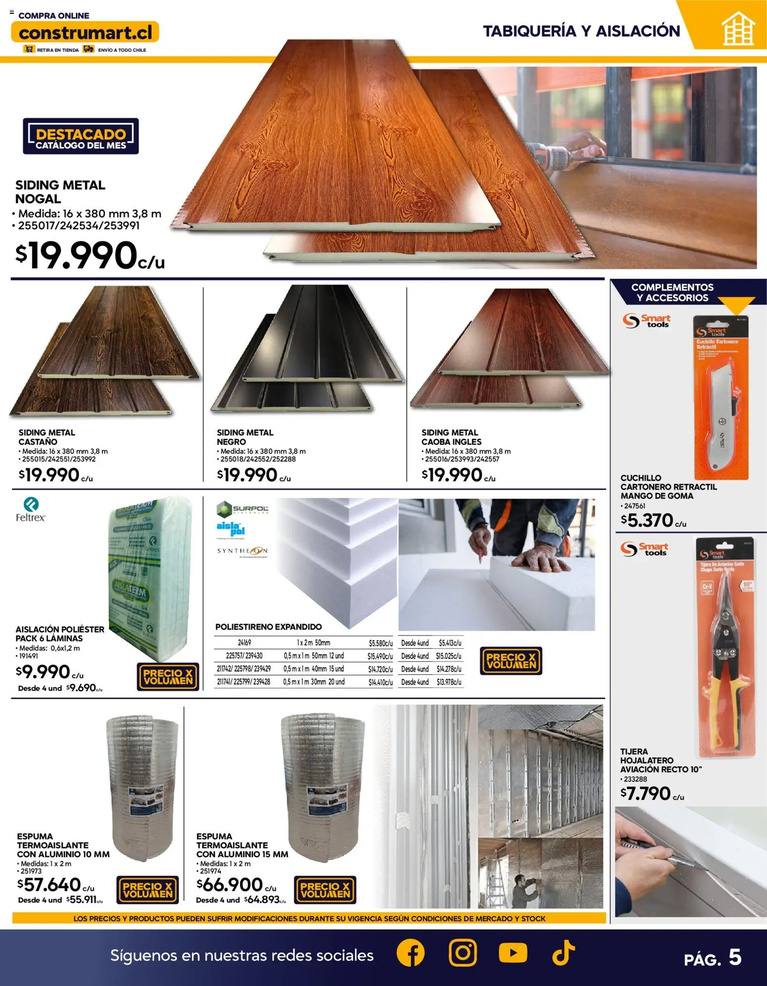 Construmart Ofertas │ válido desde el 01.04.2026 | Página: 5 | Productos: Espuma, Mango, Chapa, Cuchillo