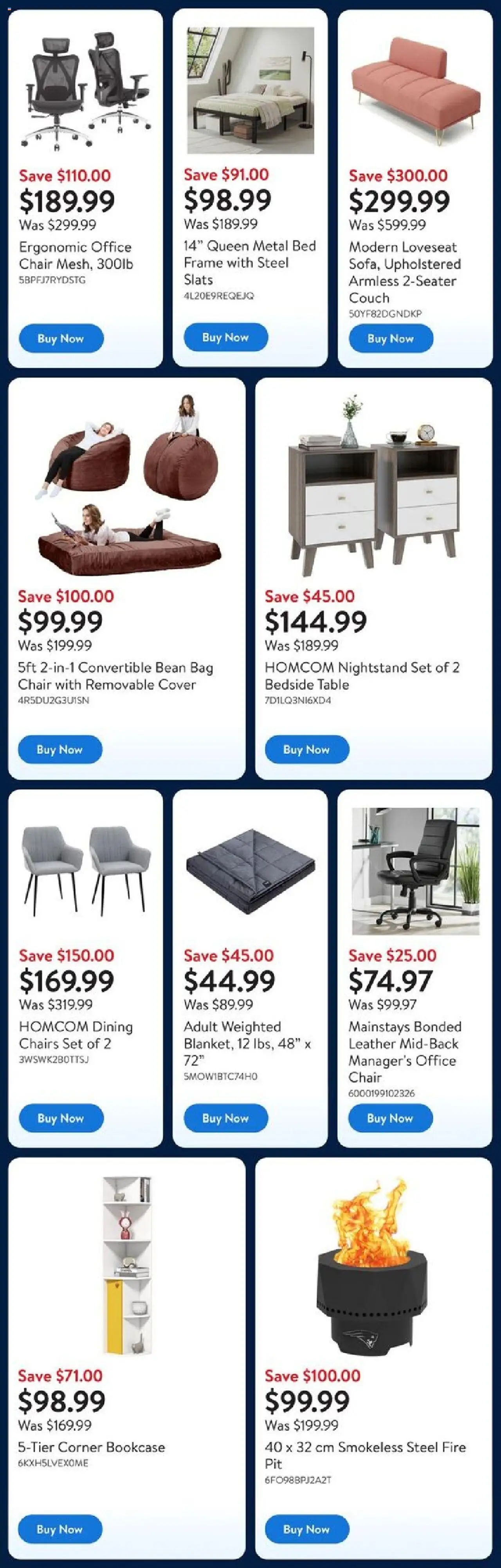 Walmart flyer valid from 02.10.2025 | Page: 5 | Products: Bag, Bedside table, Couch, Chair