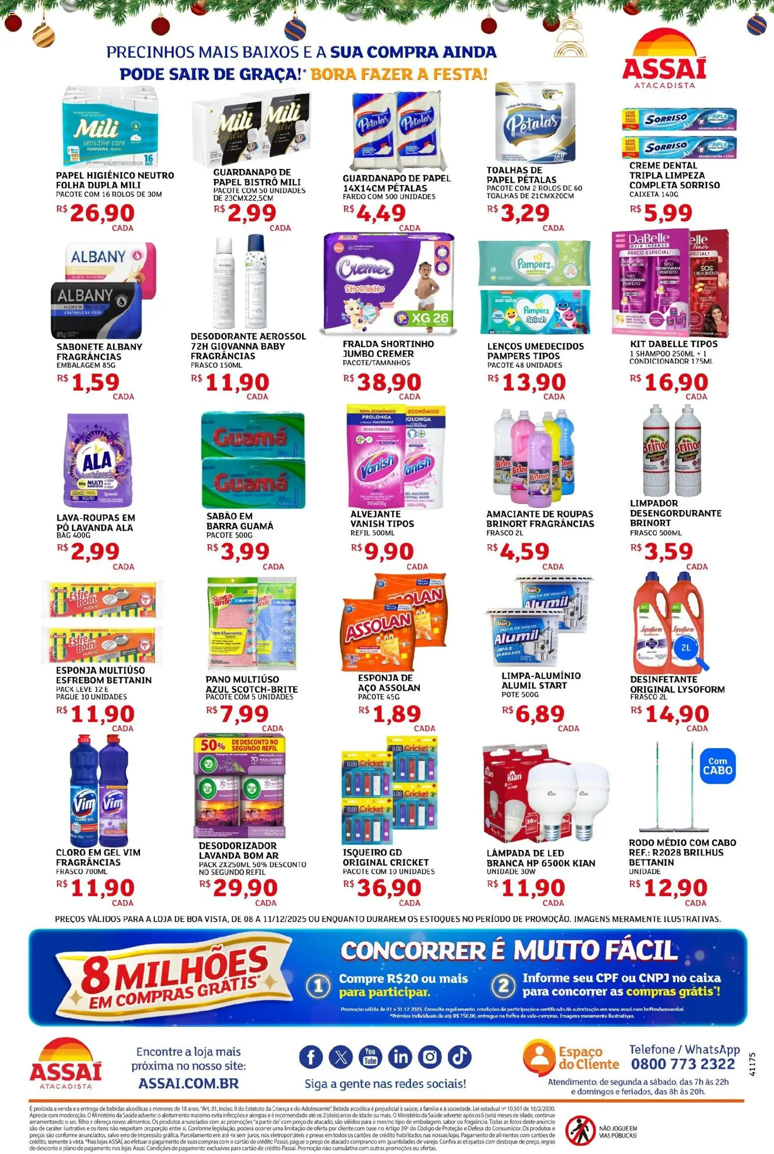 Assaí Atacadista Folheto - válido de 08.12.2025 | Página: 4 | Produtos: Pampers, Condicionador, Telefone, Cabo