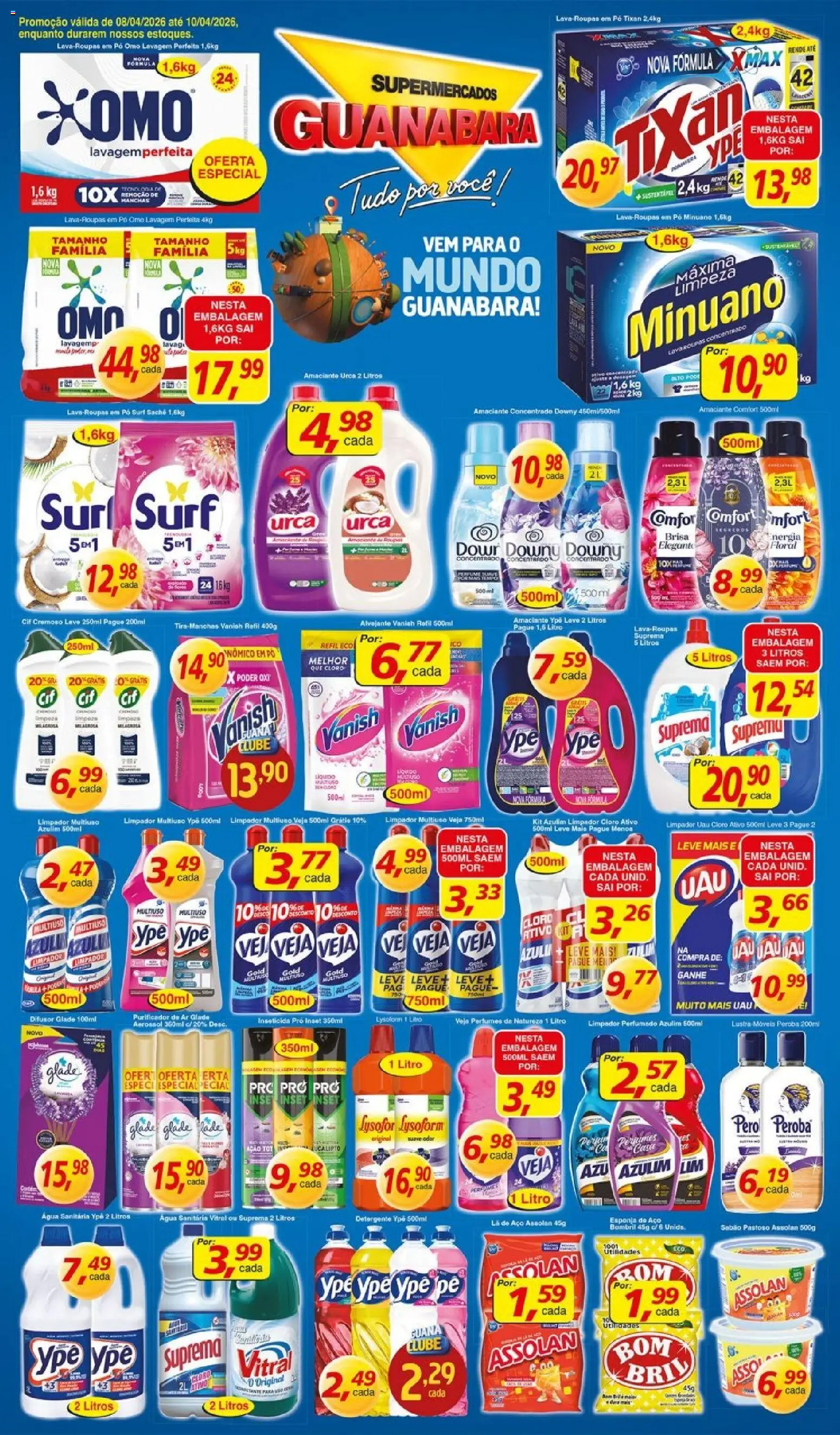 Supermercados Guanabara Folheto - válido de 08.04.2026 | Página: 11 | Produtos: Purificador de ar, Detergente, Vanish, Inseticida