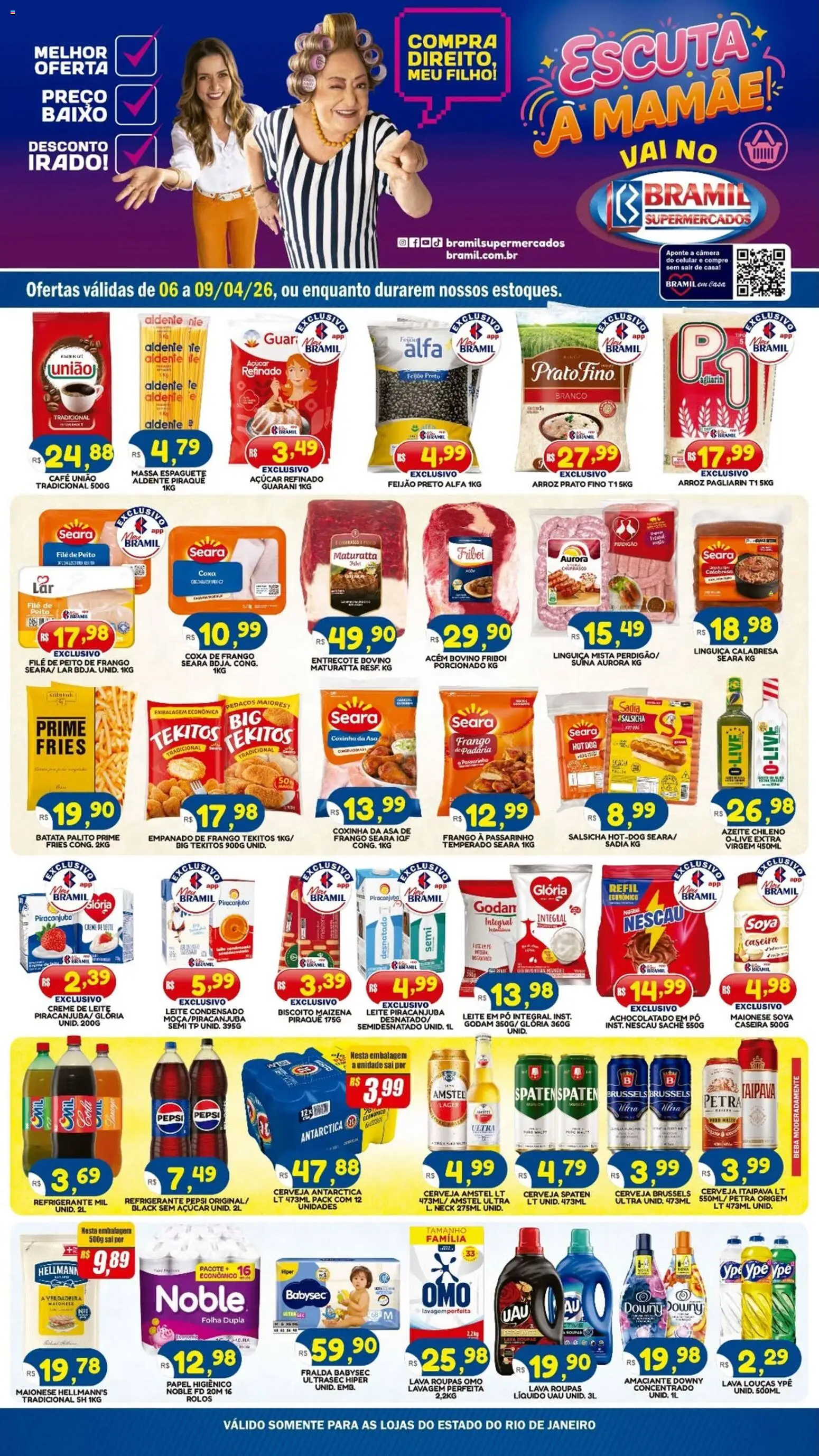 Bramil Supermercados Folheto - válido de 06.04.2026 | Página: 1 | Produtos: Feijão, Pó, Coxa de frango, Cerveja