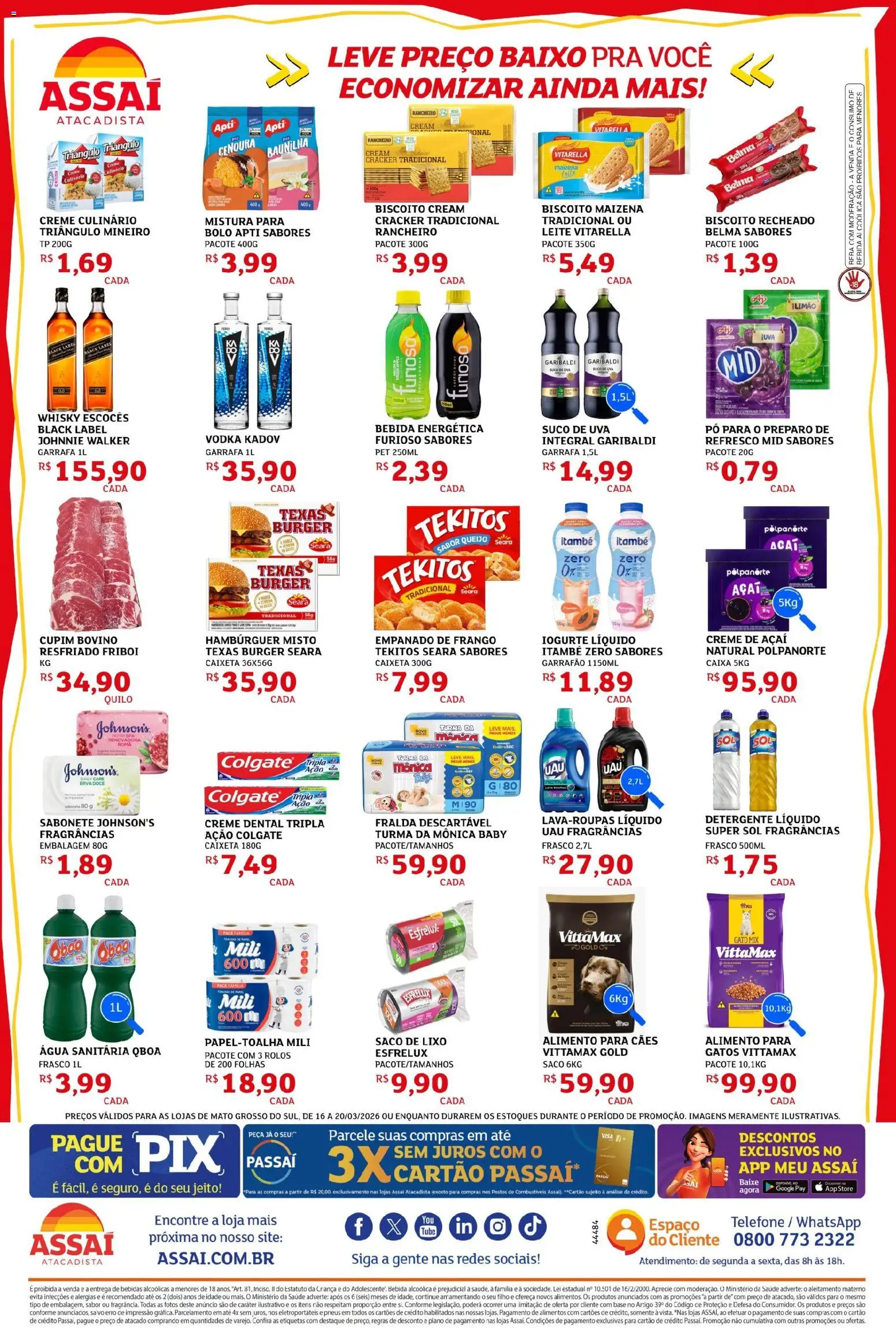 Assaí Atacadista Folheto - válido de 16.03.2026 | Página: 2 | Produtos: Biscoito, Baixo, Biscoito recheado, Água sanitária