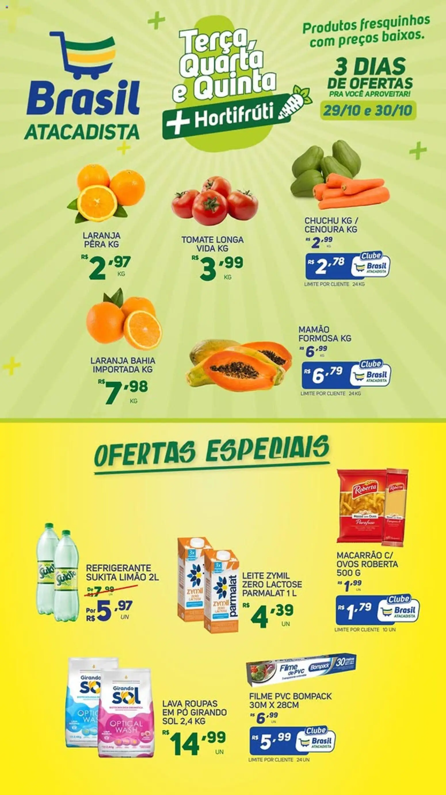 Brasil Atacadista Folheto - válido de 29.10.2025 | Página: 2 | Produtos: Pera, Macarrão, Roupas, Cenoura
