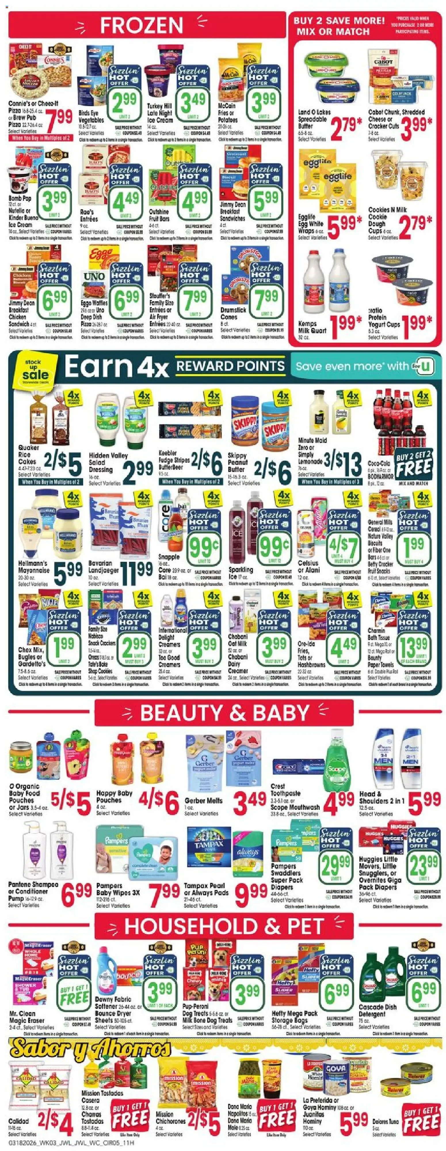 Jewel Osco Weekly Ad - valid from 18.03.2026 | Page: 5 | Products: Eraser, Dog Treats, Butter, Detergent