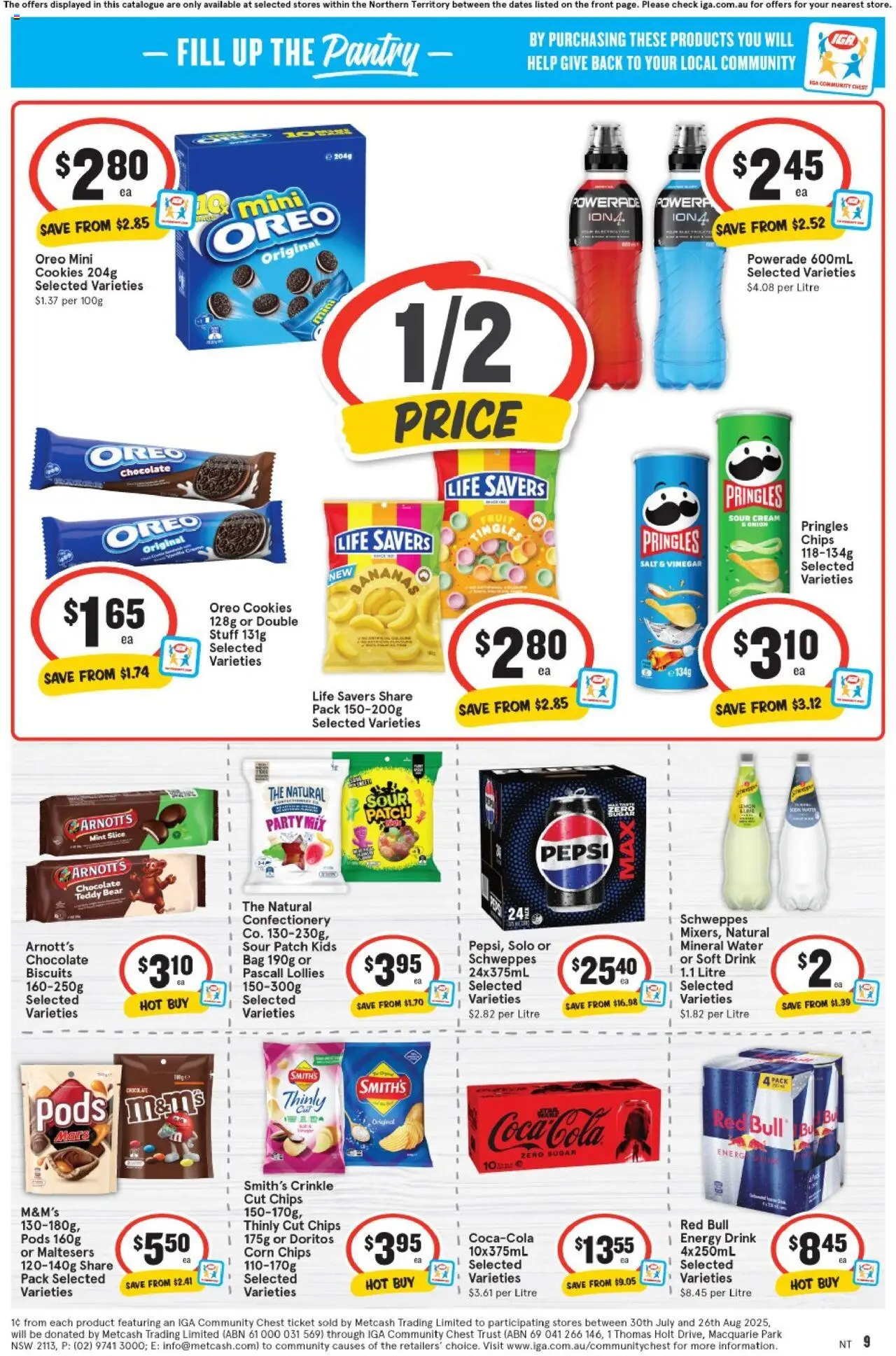 IGA catalogue - valid from 13.08.2025 | Page: 9 | Products: Pepsi, Water, Vinegar, Bag