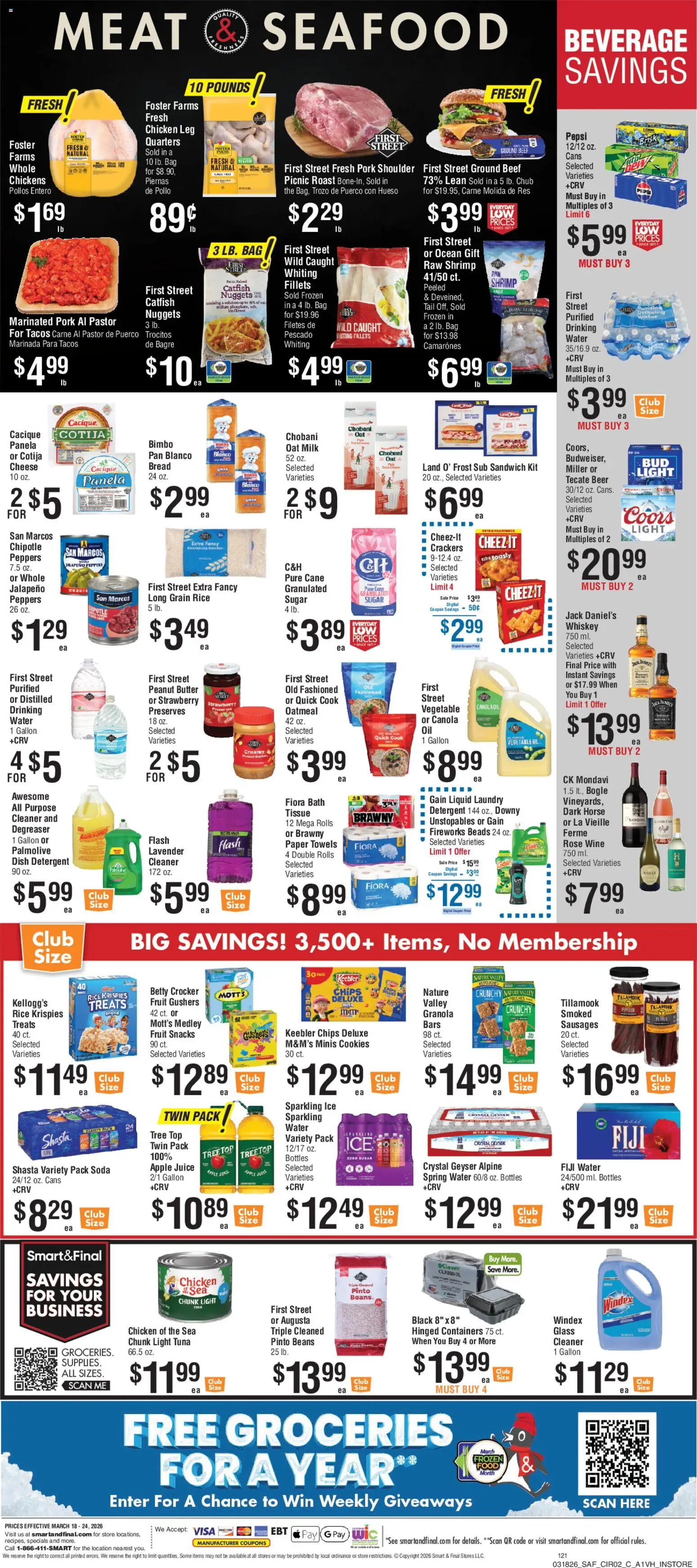 Smart & Final Weekly Ad - valid from 18.03.2026 | Page: 3 | Products: Peppers, Bath, Water, Sugar