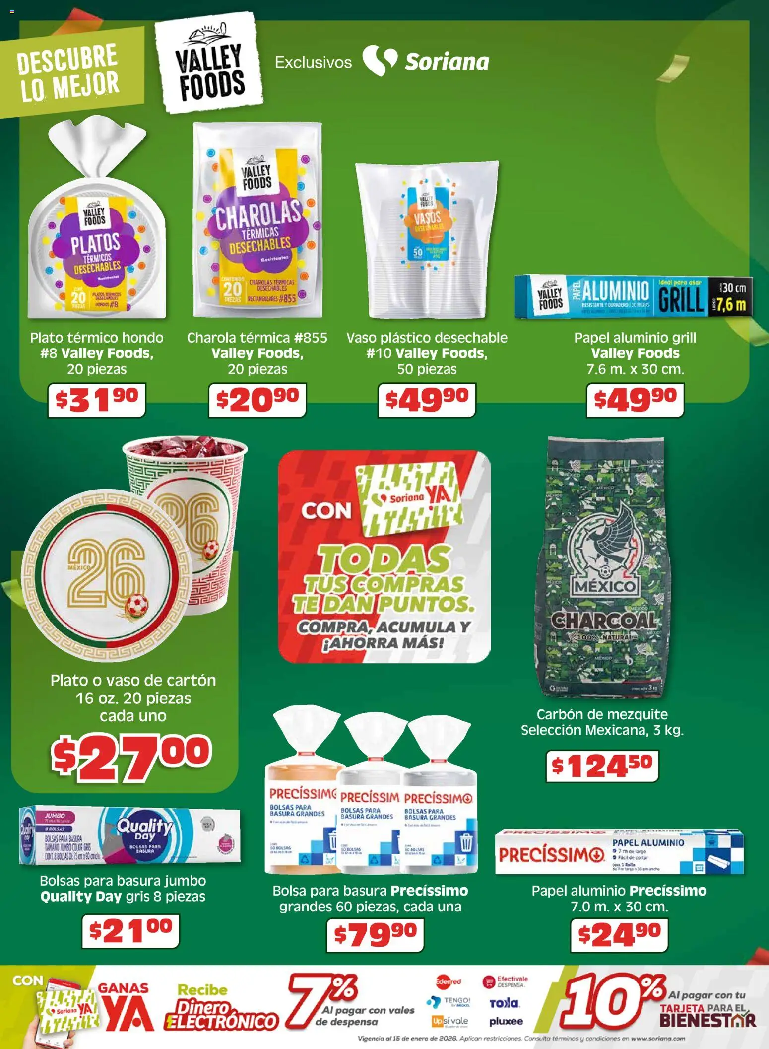 Nuevas ofertas de Soriana válidas en toda la República Mexicana desde el 15.04.2026. ¡Encuentra las mejores ofertas en Soriana En México apoyamos con todo Híper! | Página: 15 | Productos: Bolsa, Despensa, Té, Vasos