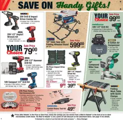 Preview of Menards weekly ads valid from 29.11.2025 | Page: 10 | Products: Compressor, Wrench, Rotary Tool, Miter Saw