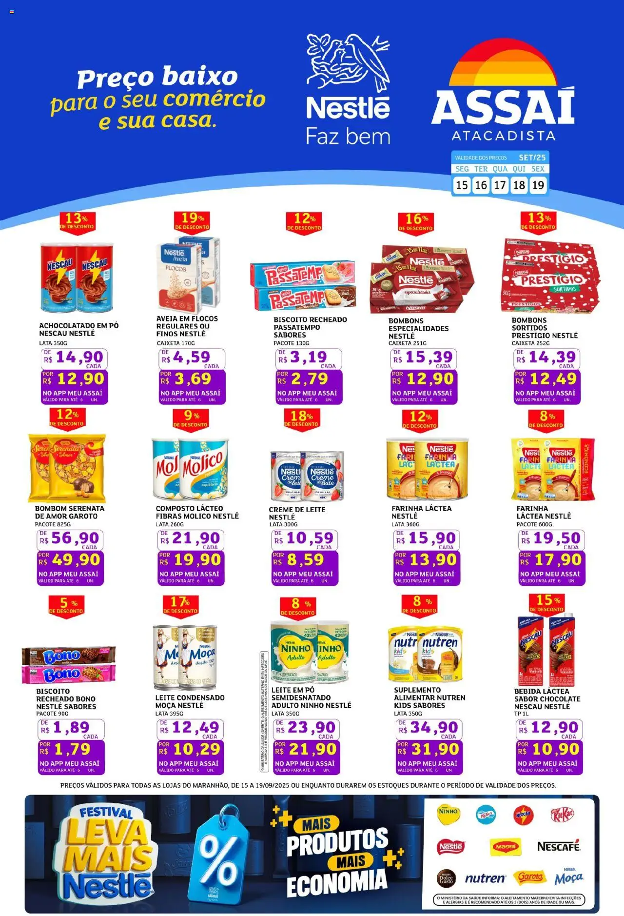 Assaí Atacadista Folheto - válido de 15.09.2025 | Página: 1 | Produtos: Baixo, Bombom, Leite condensado, Leite em pó
