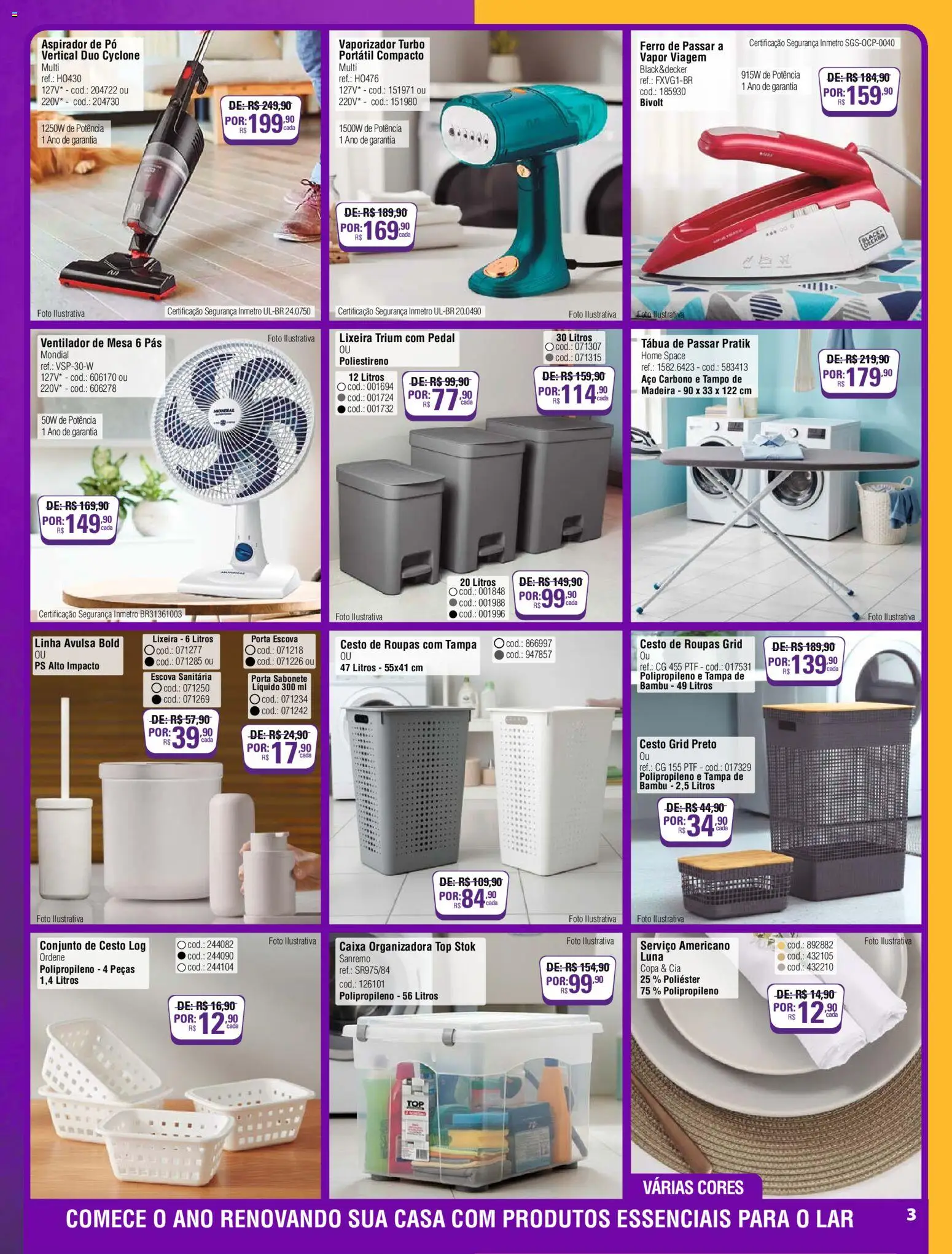 Preçolandia Folheto - válido de 26.12.2025 | Página: 3 | Produtos: Copa, Lixeira, Sabonete, Tábua