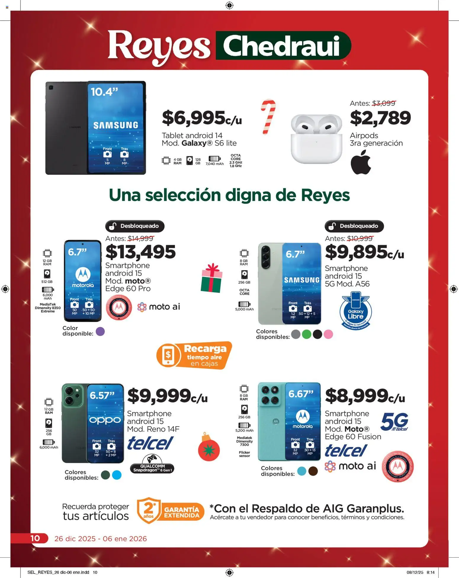Nuevas ofertas de Chedraui válidas en toda la República Mexicana desde el 26.12.2025. ¡Encuentra las mejores ofertas en Chedraui folleto  Llevarte más cuesta menos! | Página: 10 | Productos: Tablet, Smartphone