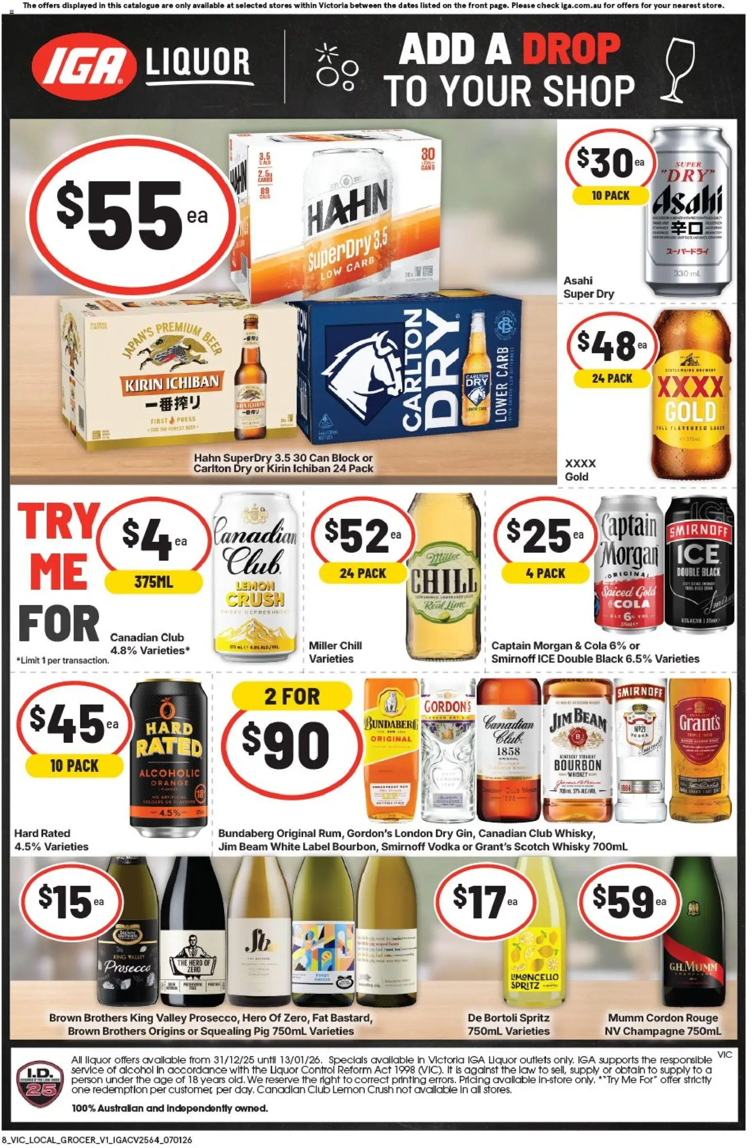 IGA catalogue - valid from 07.01.2026 | Page: 2 | Products: Bourbon, Vodka, Lemon, Scotch