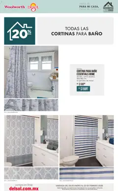 Vista previa de Del Sol y Woolworth catálogo Para mí, para mi casa, para mi familia, nuevo folleto de la tienda, válido en México a partir del 08.01.2026 | Página: 26 | Productos: Cortinas, Baño