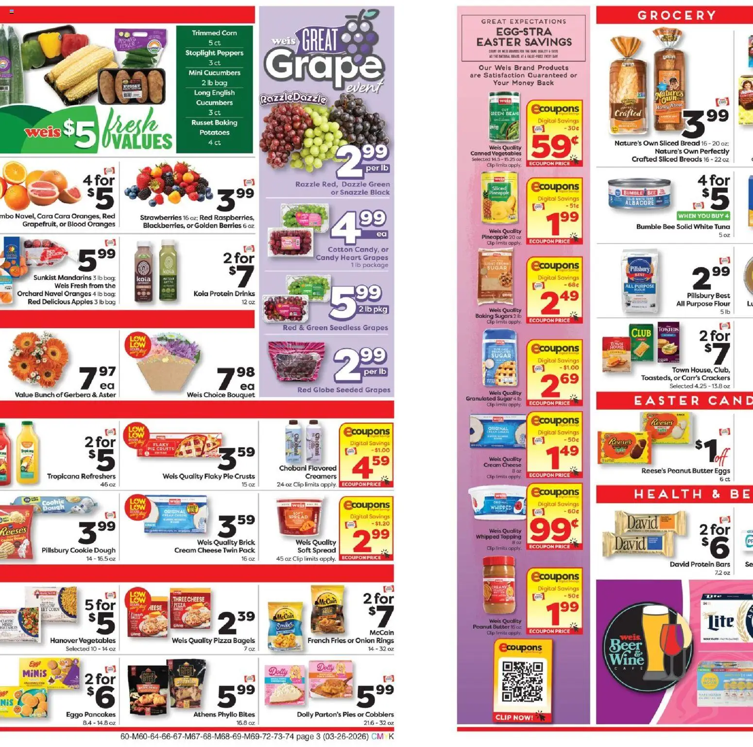 Weis Weekly Circular - VA - valid from 26.03.2026 | Page: 6 | Products: Corn, Bread, Cream, Bag