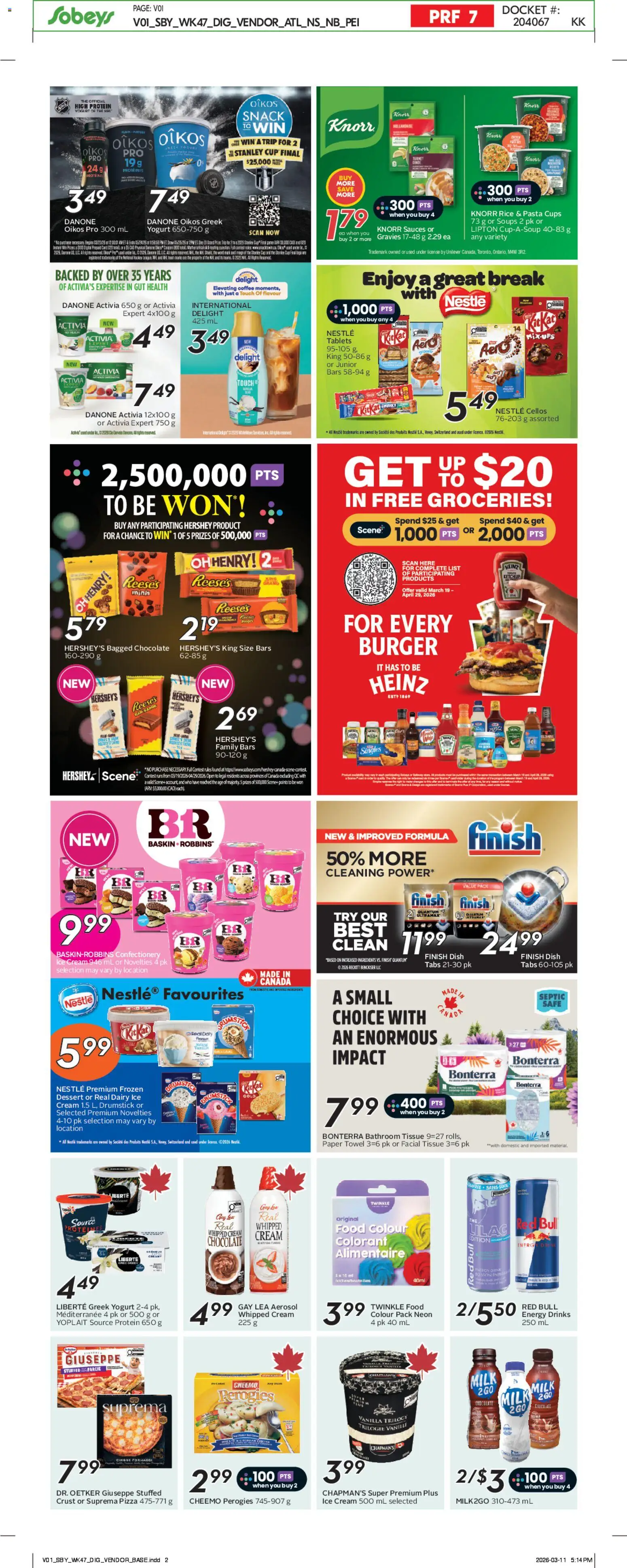 Sobeys flyer valid from 19.03.2026 | Page: 21 | Products: Rice, Ice cream, Milk, Pizza