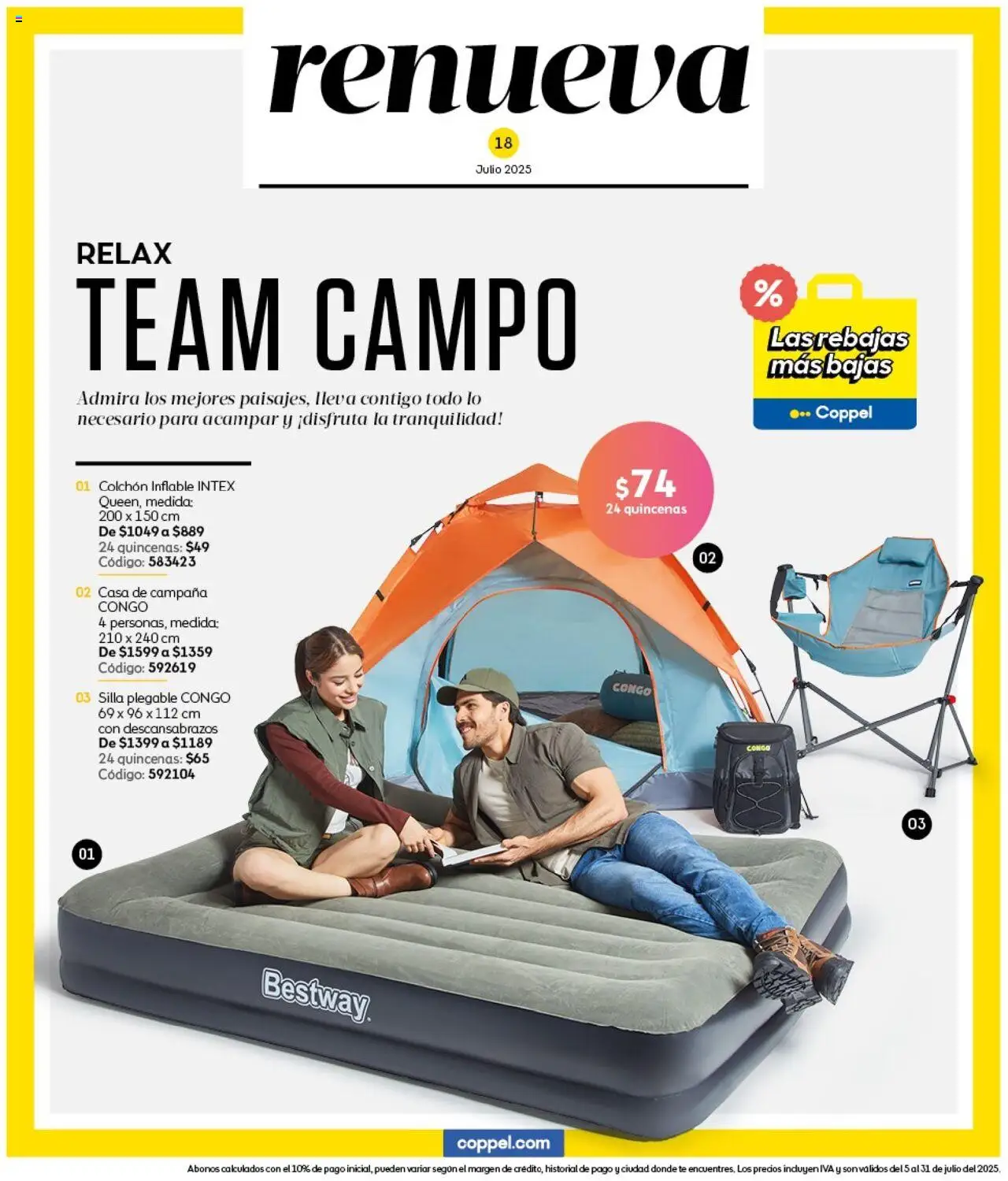 Nuevas ofertas de Coppel válidas en toda la República Mexicana desde el 05.07.2025. ¡Encuentra las mejores ofertas en Coppel catálogo Rebajas! | Página: 18 | Productos: Colchón inflable, Colchón, Té, Campana